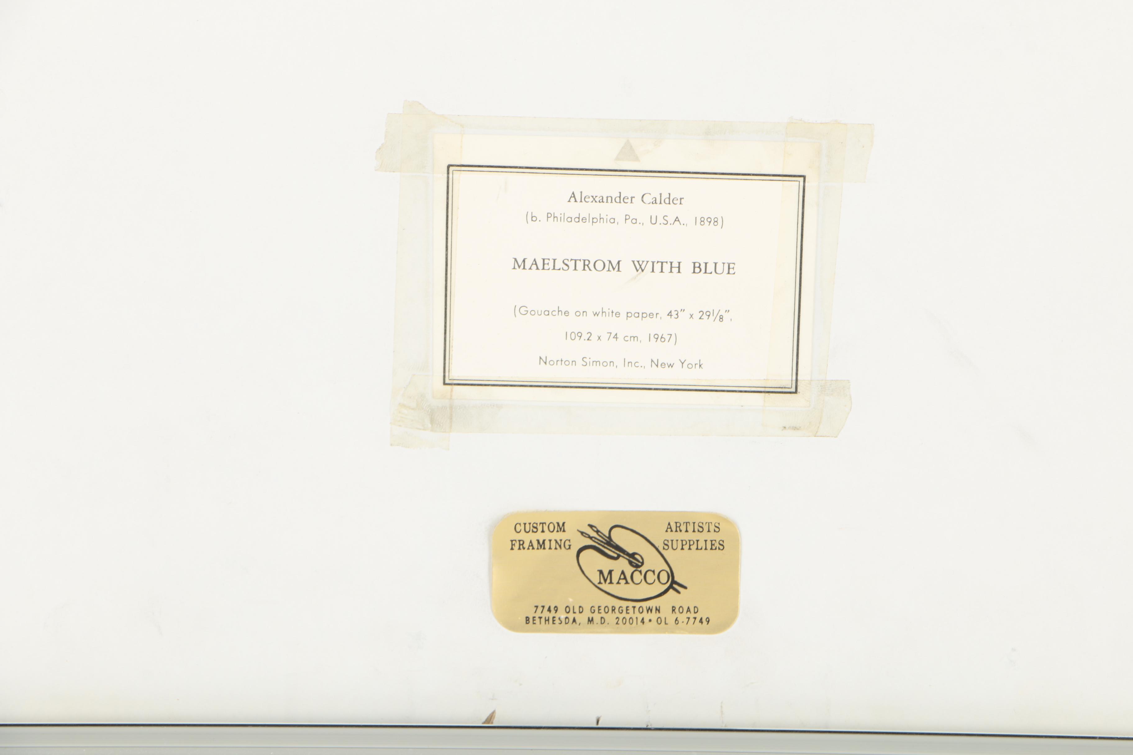 Lithograph on Paper After Alexander Calder's "Maelstrom With Blue"