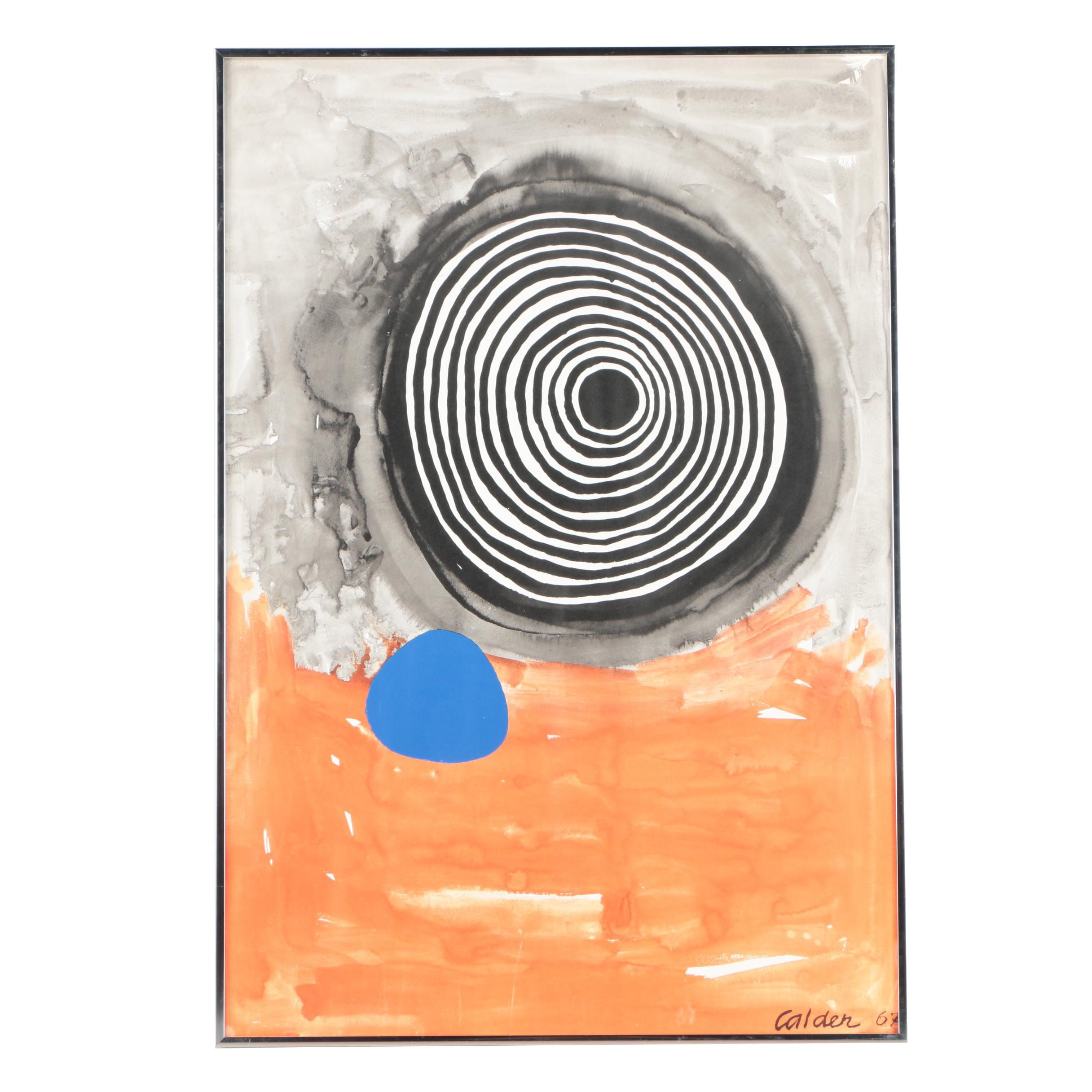 Lithograph on Paper After Alexander Calder's "Maelstrom With Blue"
