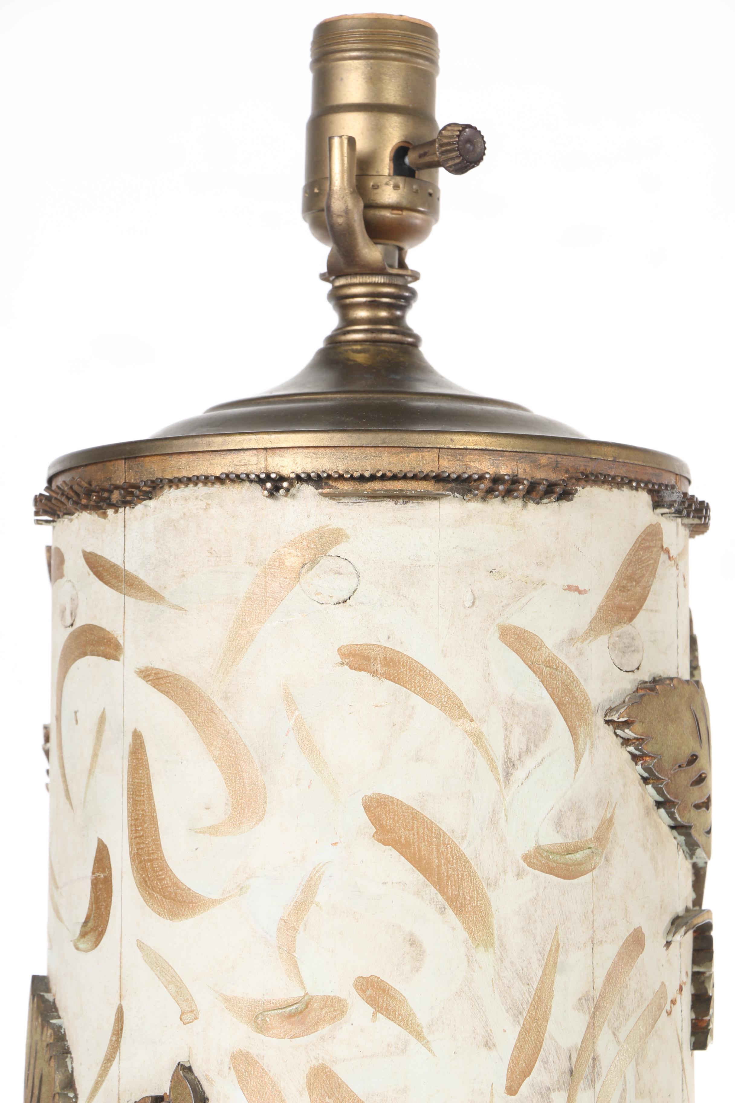 Brass and Wood Table lamp