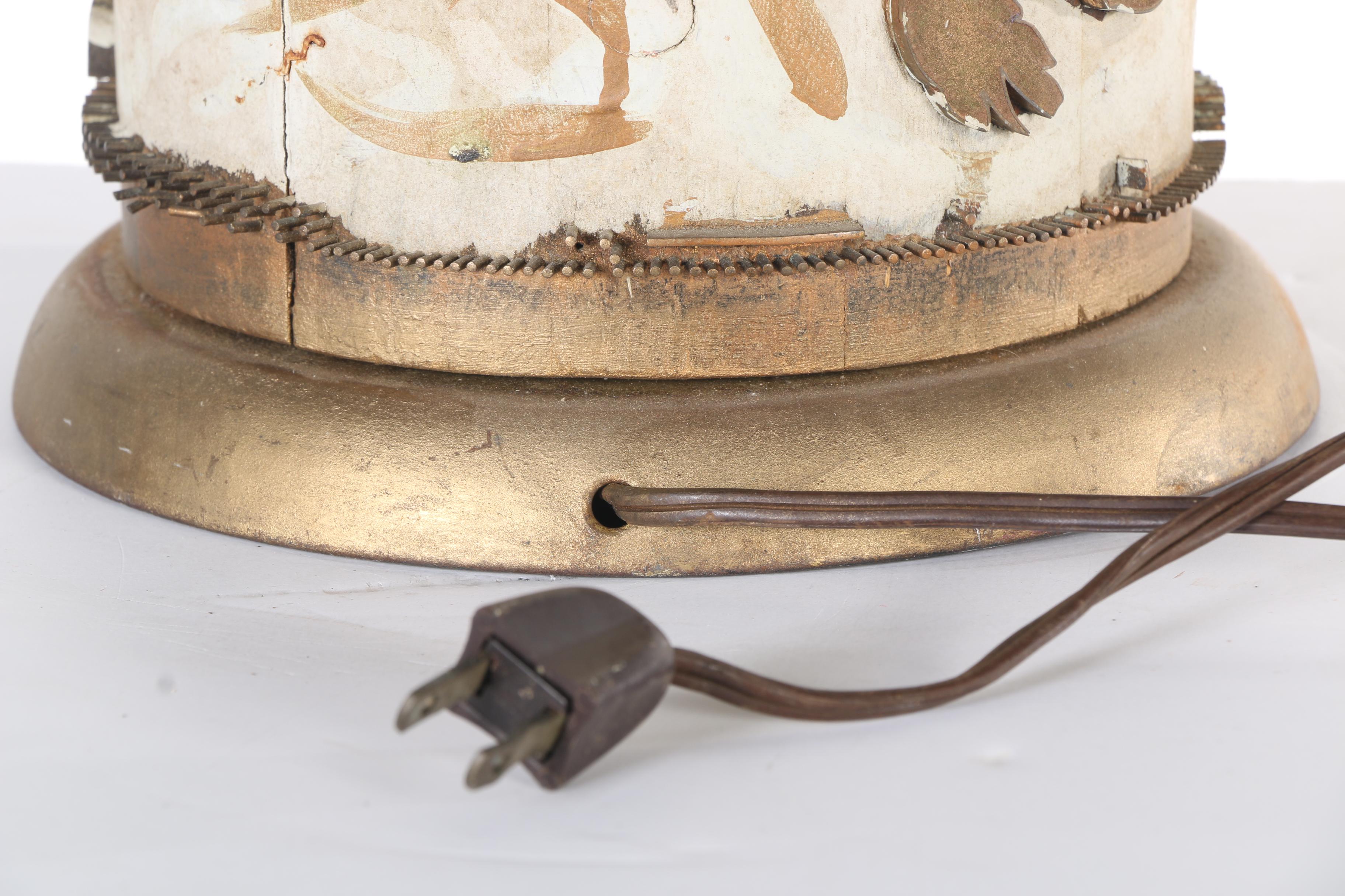 Brass and Wood Table lamp