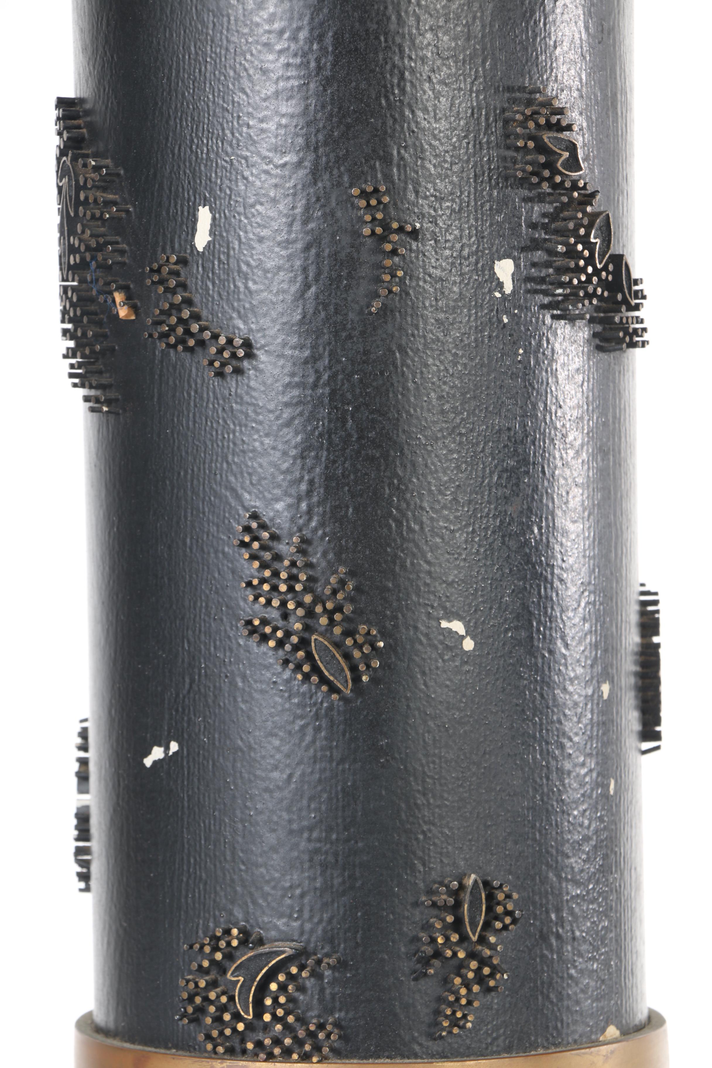 Blue Ceramic and Wood Table Lamp