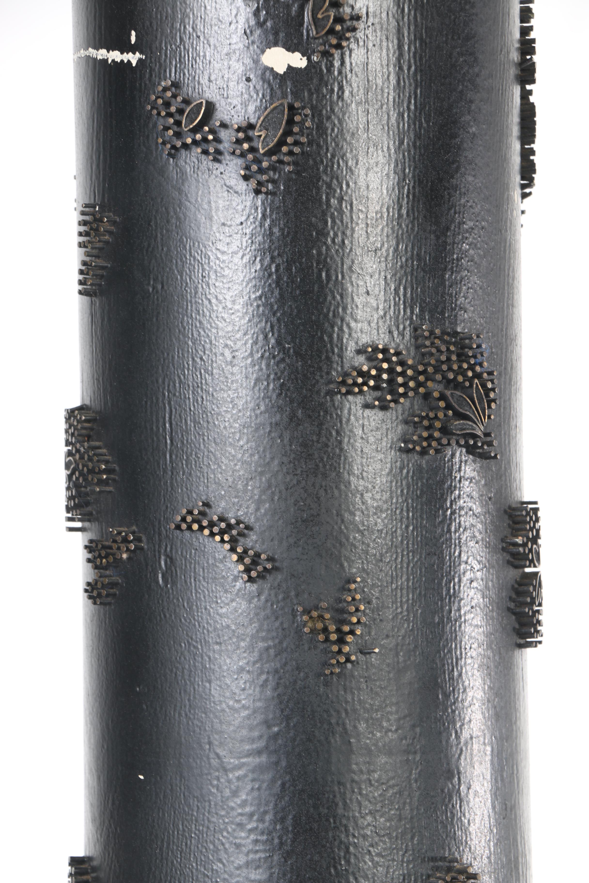 Blue Ceramic and Wood Table Lamp