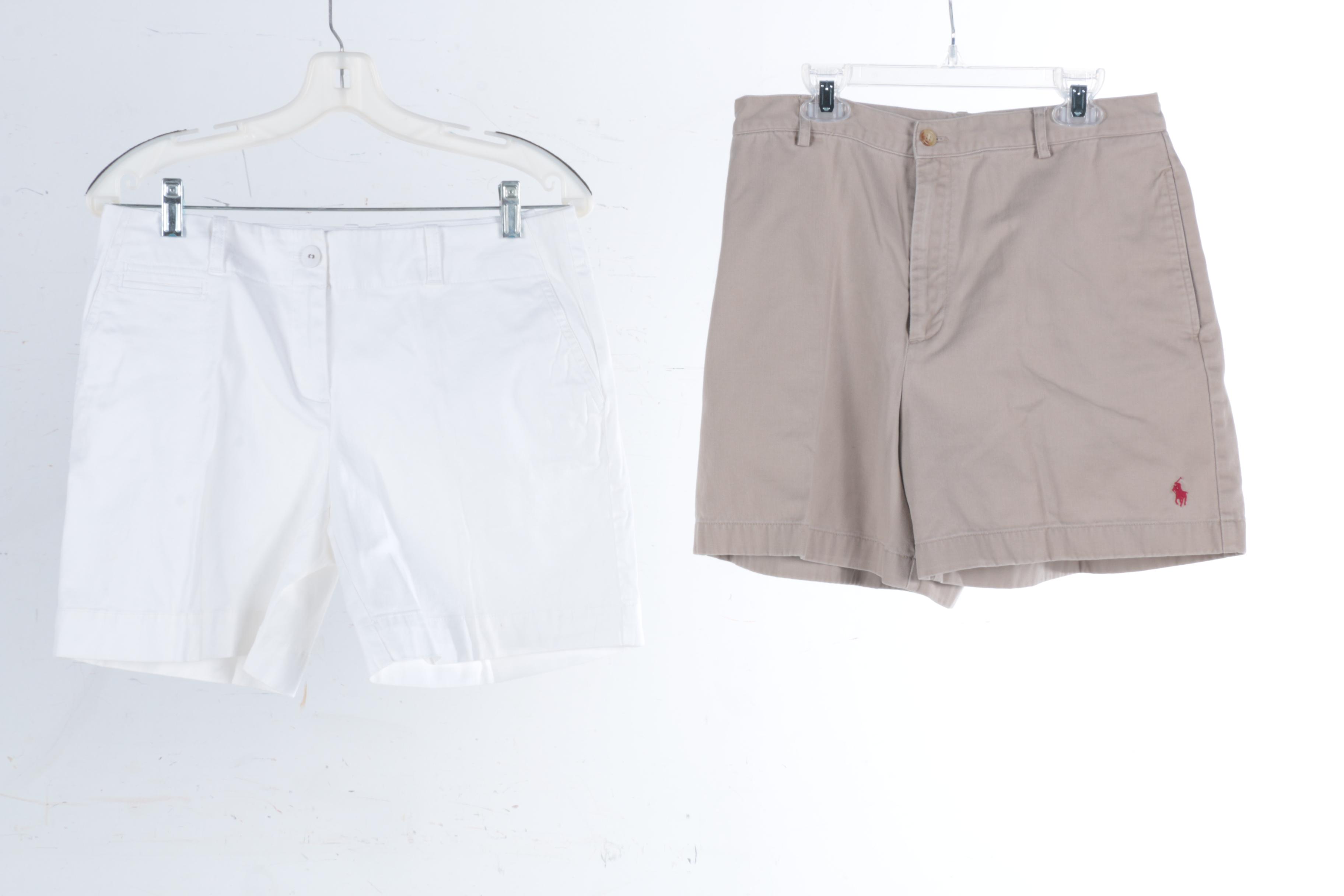 Women's White and Tan Shorts Including Ralph Lauren Sport