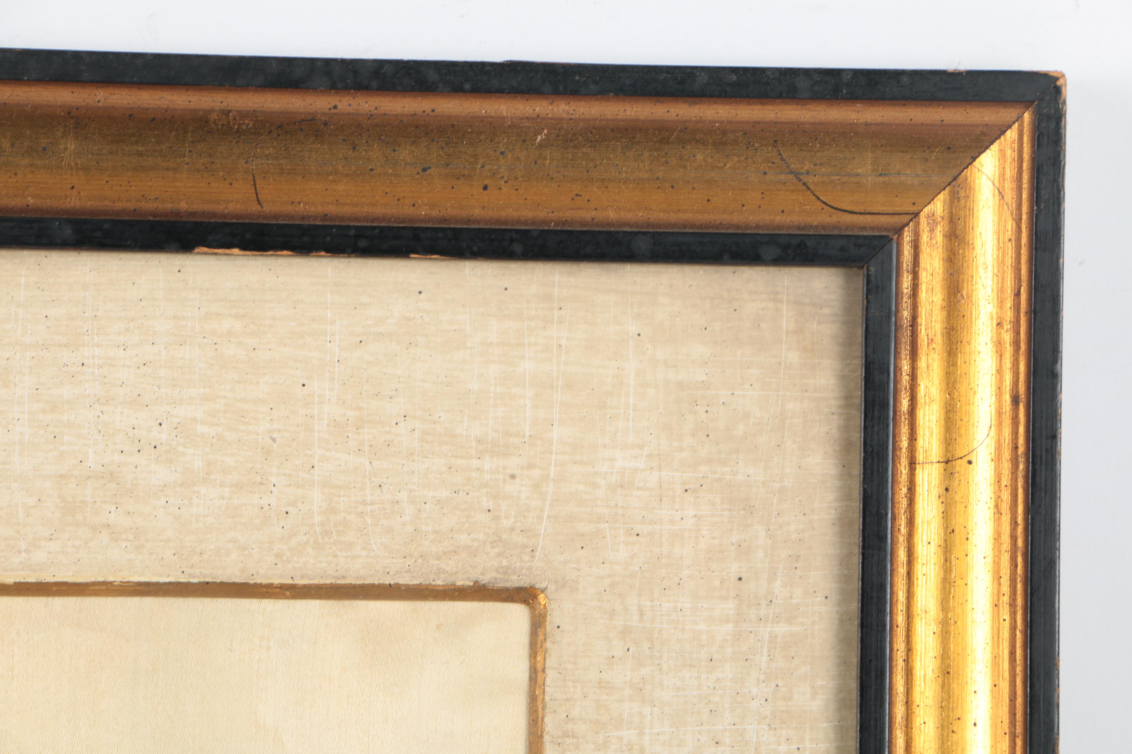 East Asian Embroidered Figures and Calligraphy on Silk