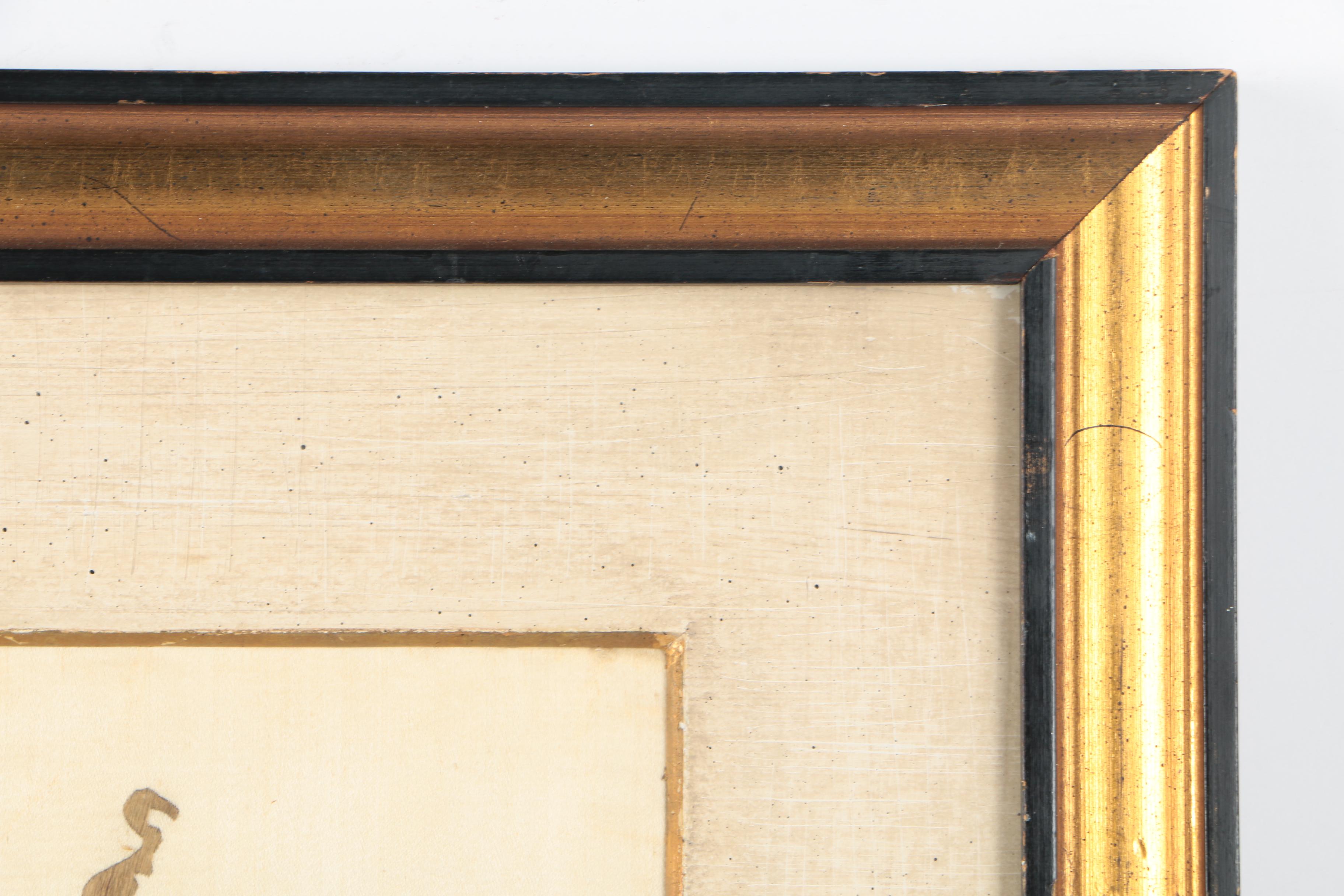 East Asian Embroidered Figures and Calligraphy on Silk