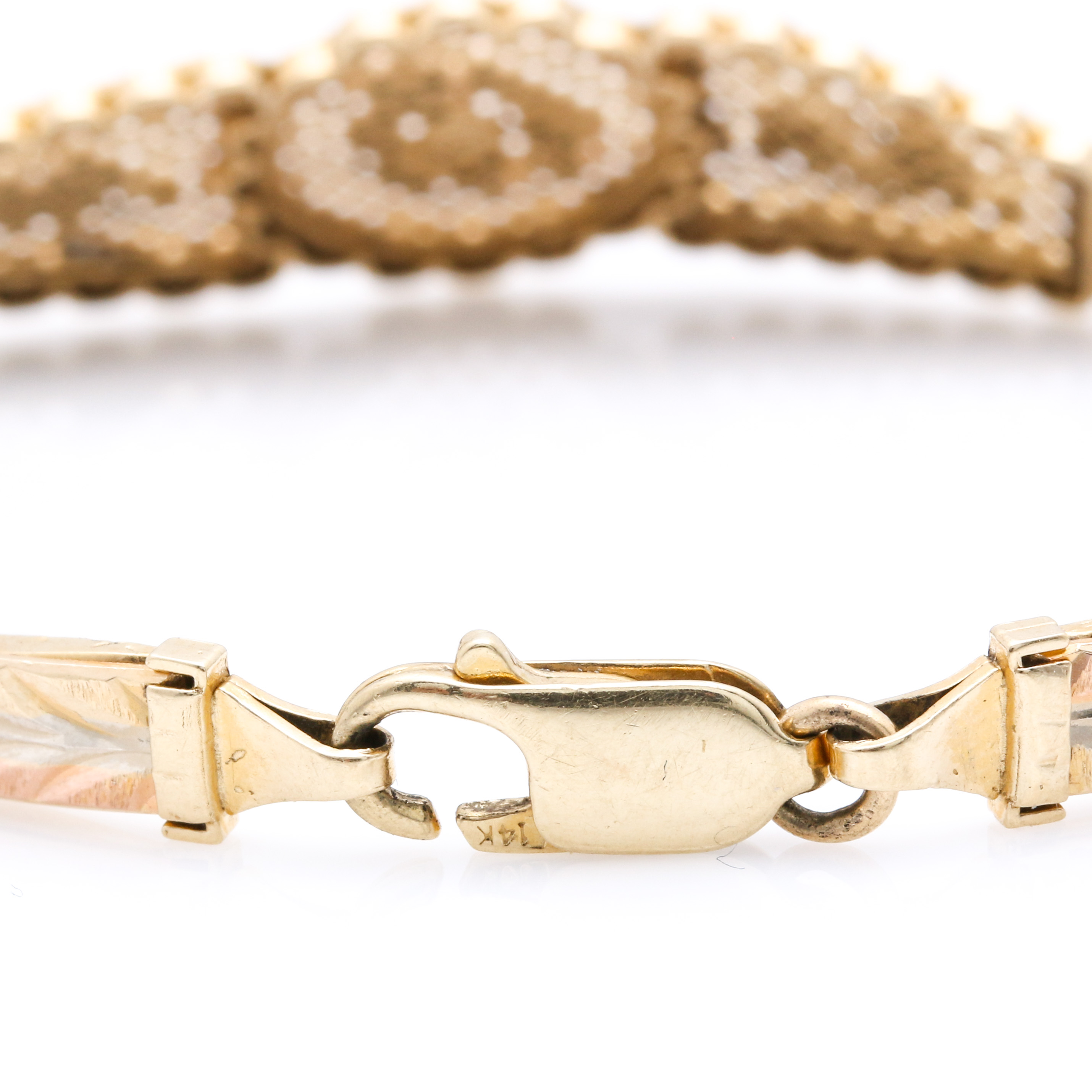14K Tricolor Gold Quinceañera Bracelet