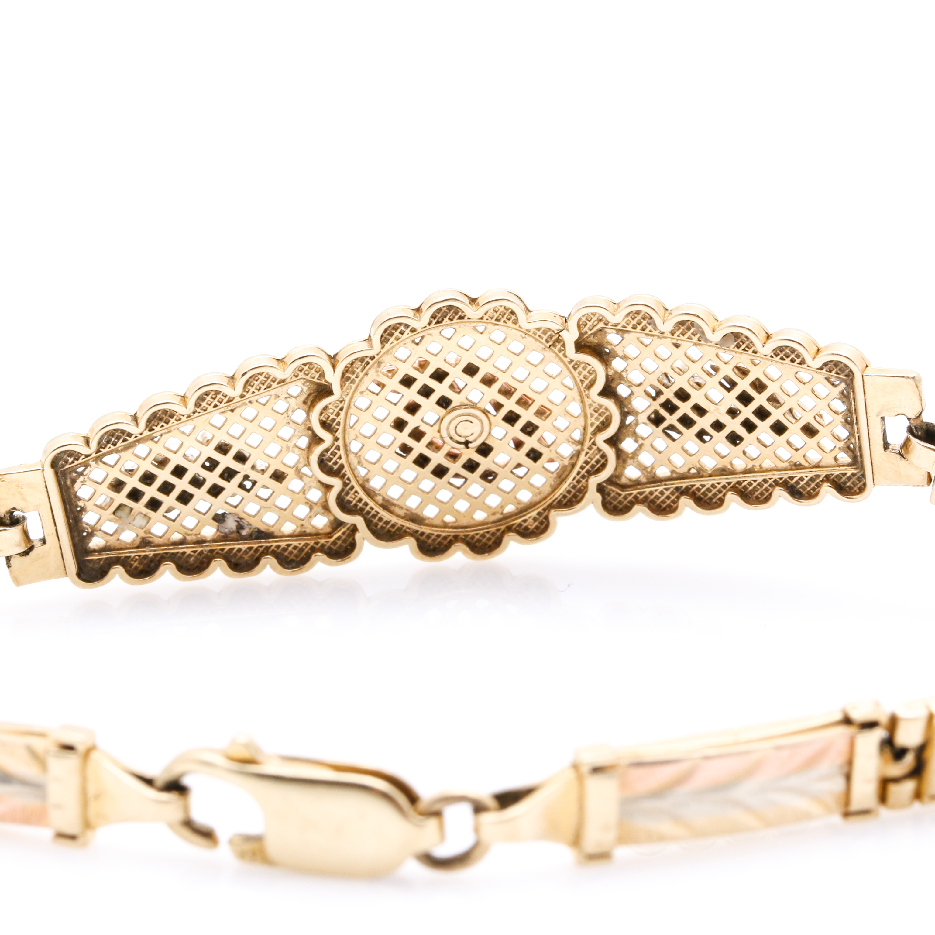 14K Tricolor Gold Quinceañera Bracelet