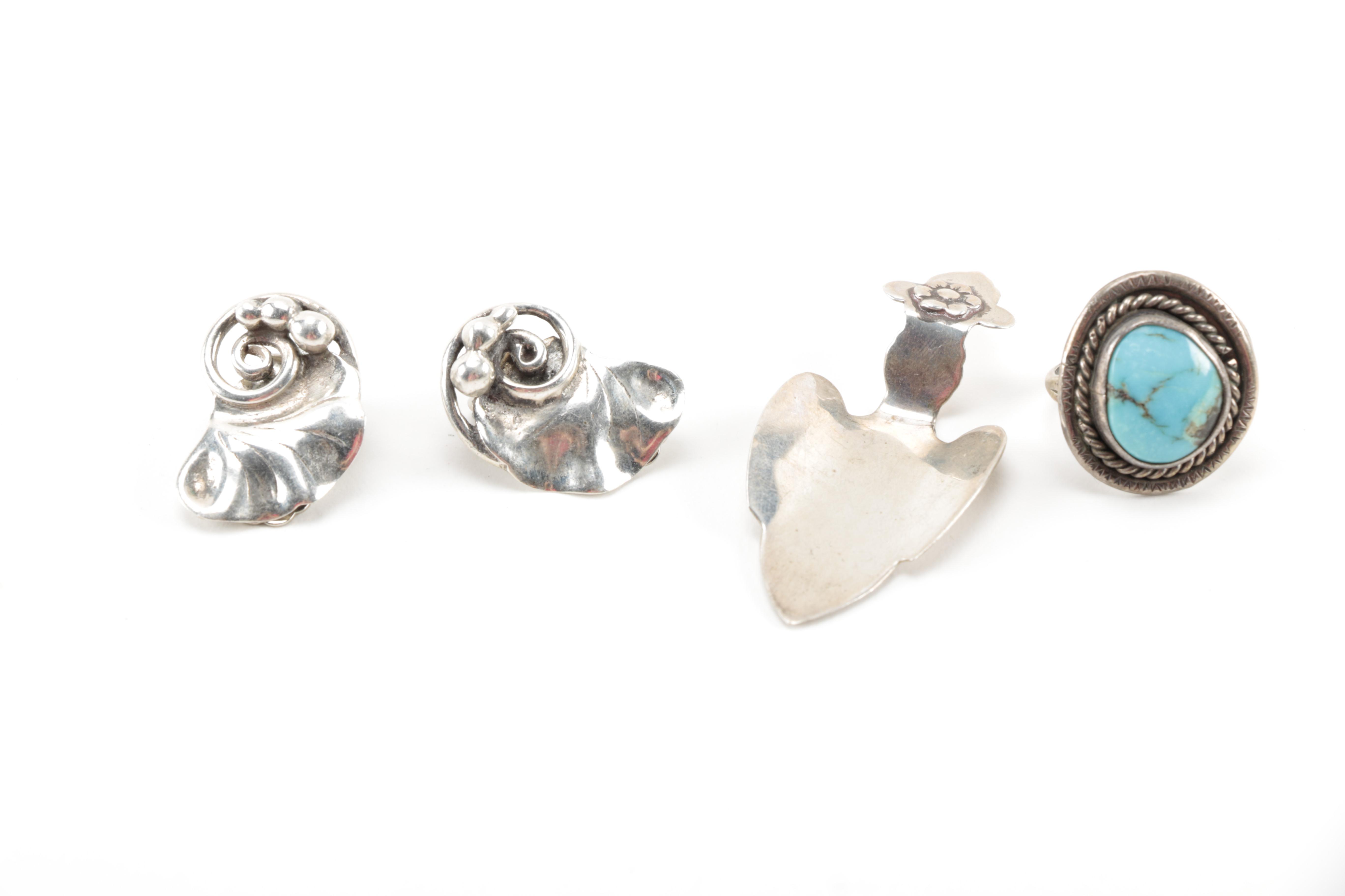 Vintage Sterling Silver Jewelry Including Victorian Silver Pieces
