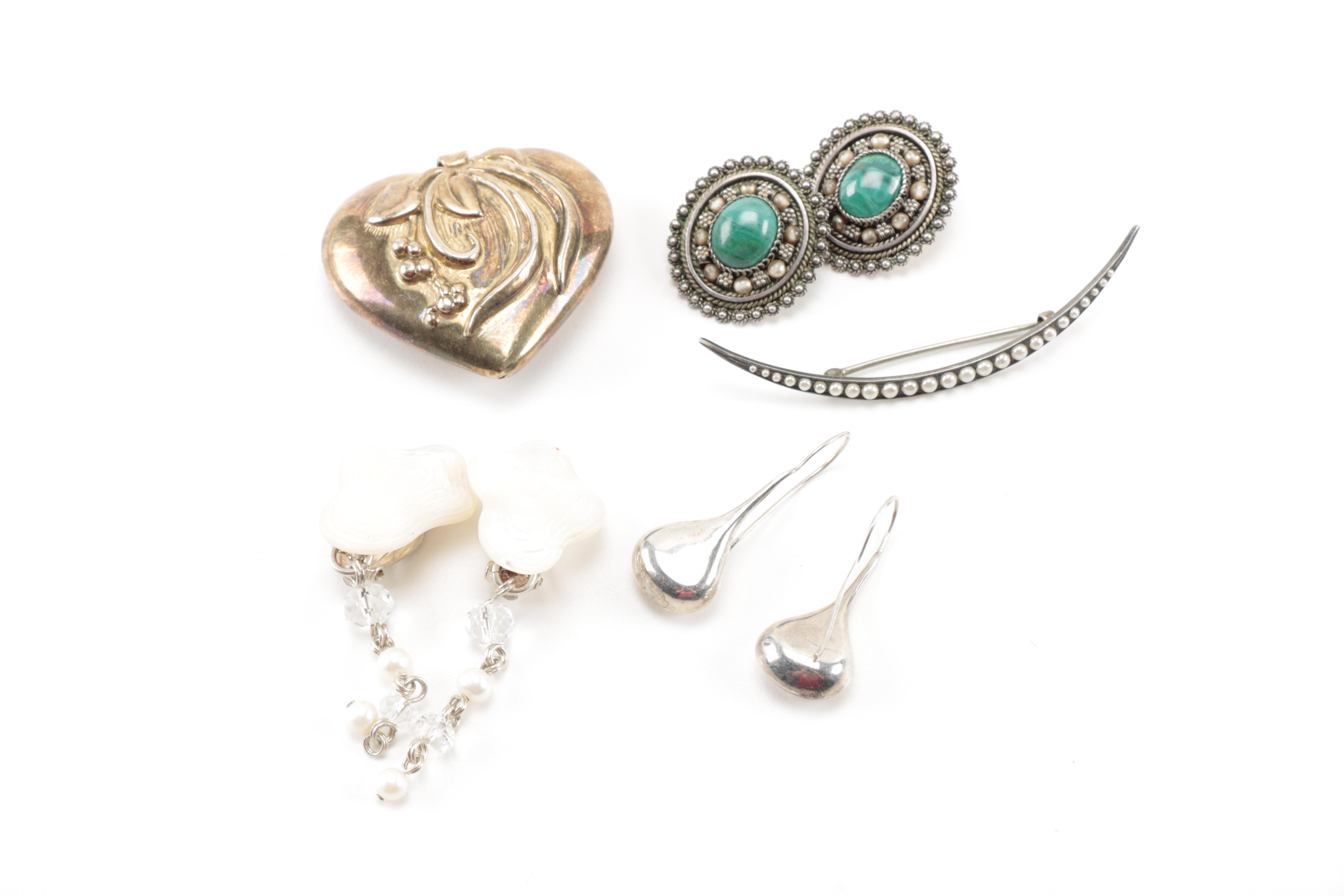 Vintage Sterling Silver Jewelry Including Victorian Silver Pieces