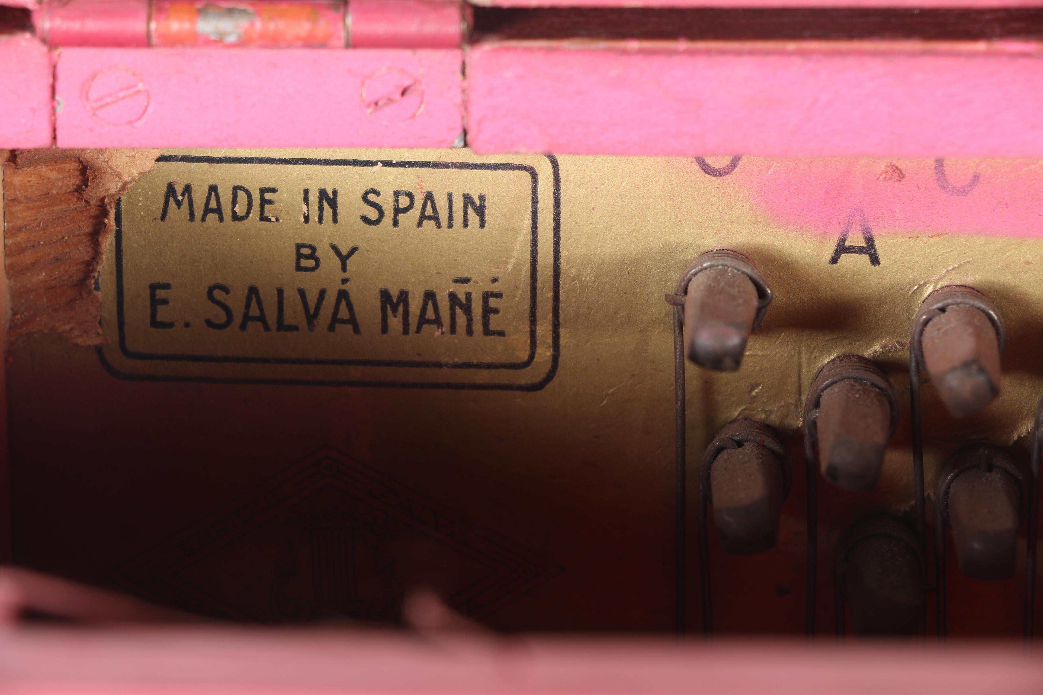Spanish Enrique Salva Mane Barrel or Roller Piano