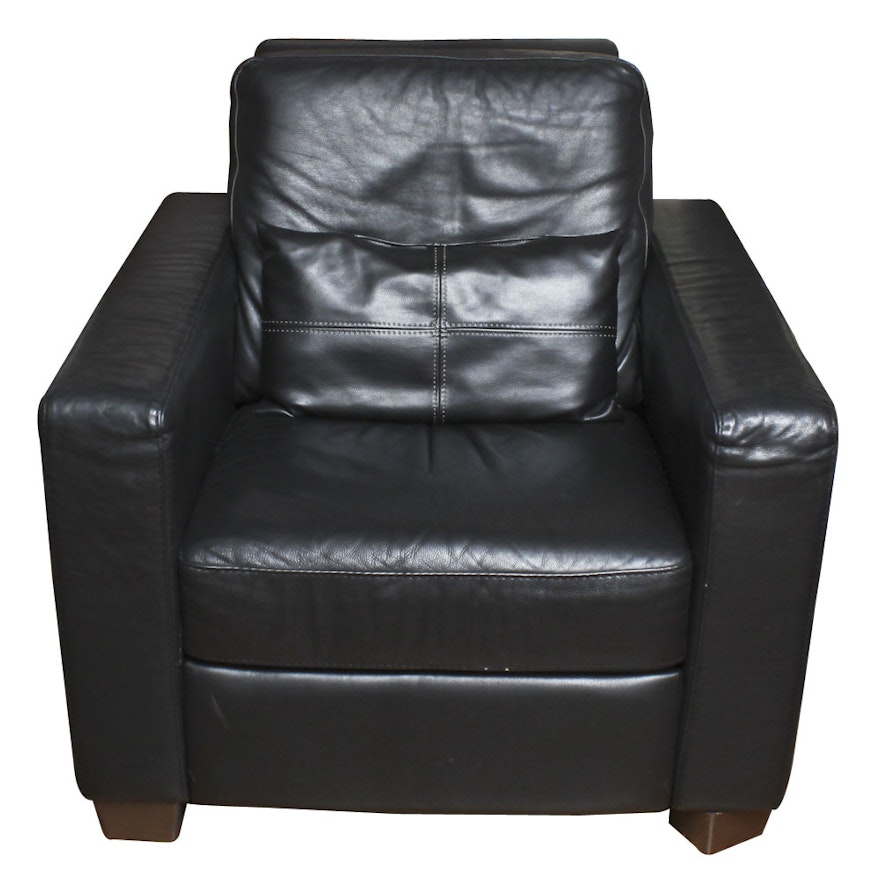 Modern Style Black Leather Accent Chair