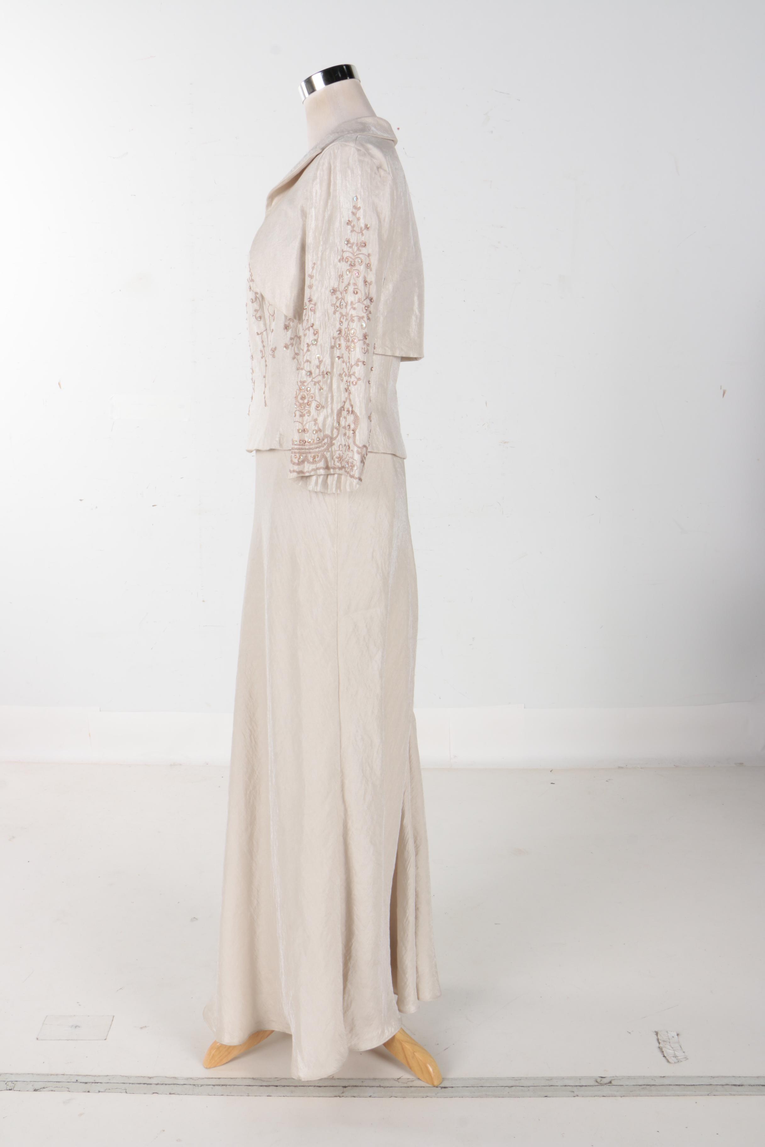 KM Collections by Milla Bell Formal Dress and Matching Shrug