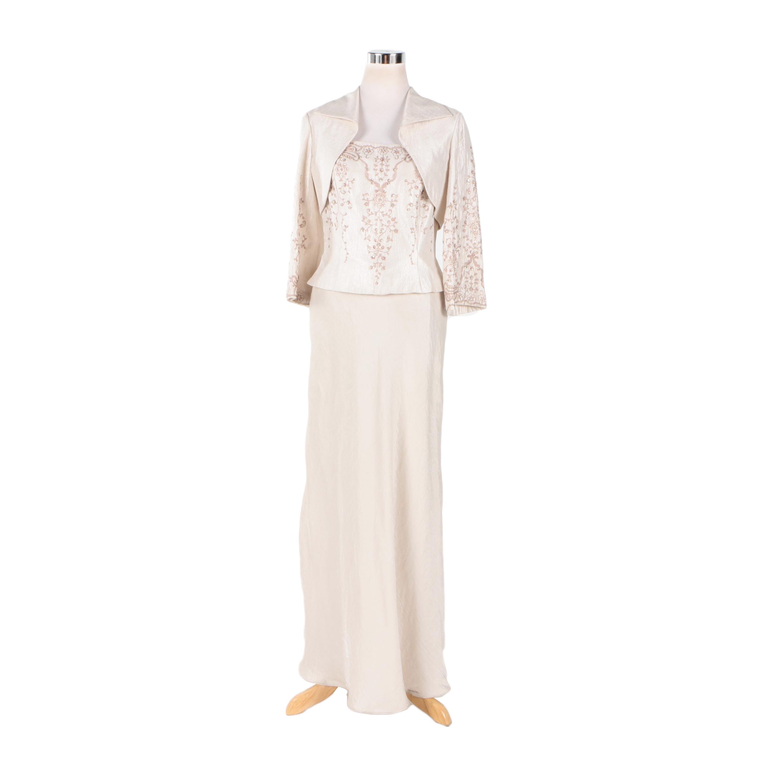 KM Collections by Milla Bell Formal Dress and Matching Shrug