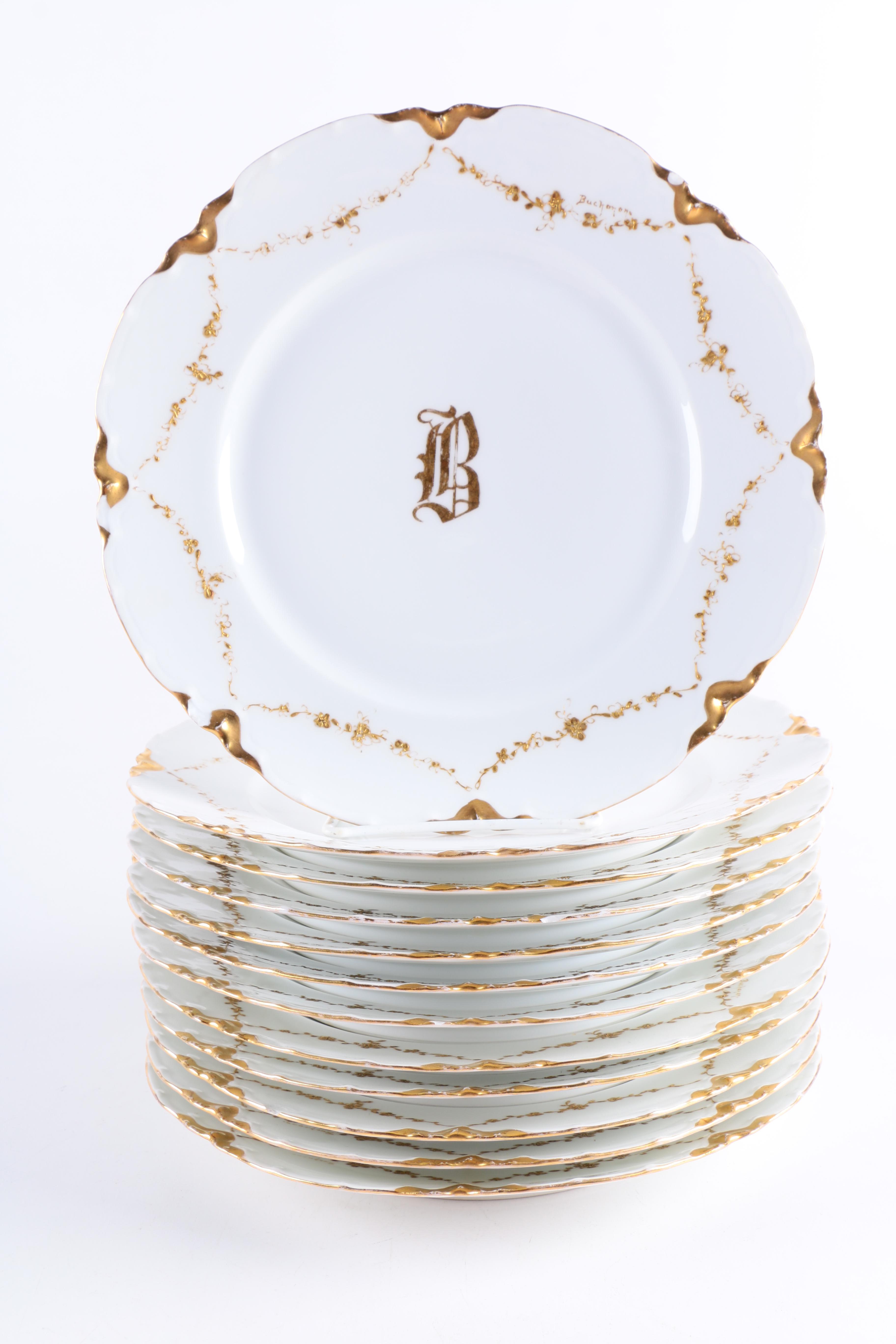 Haviland & Co. Gold Tone Porcelain Dinnerware