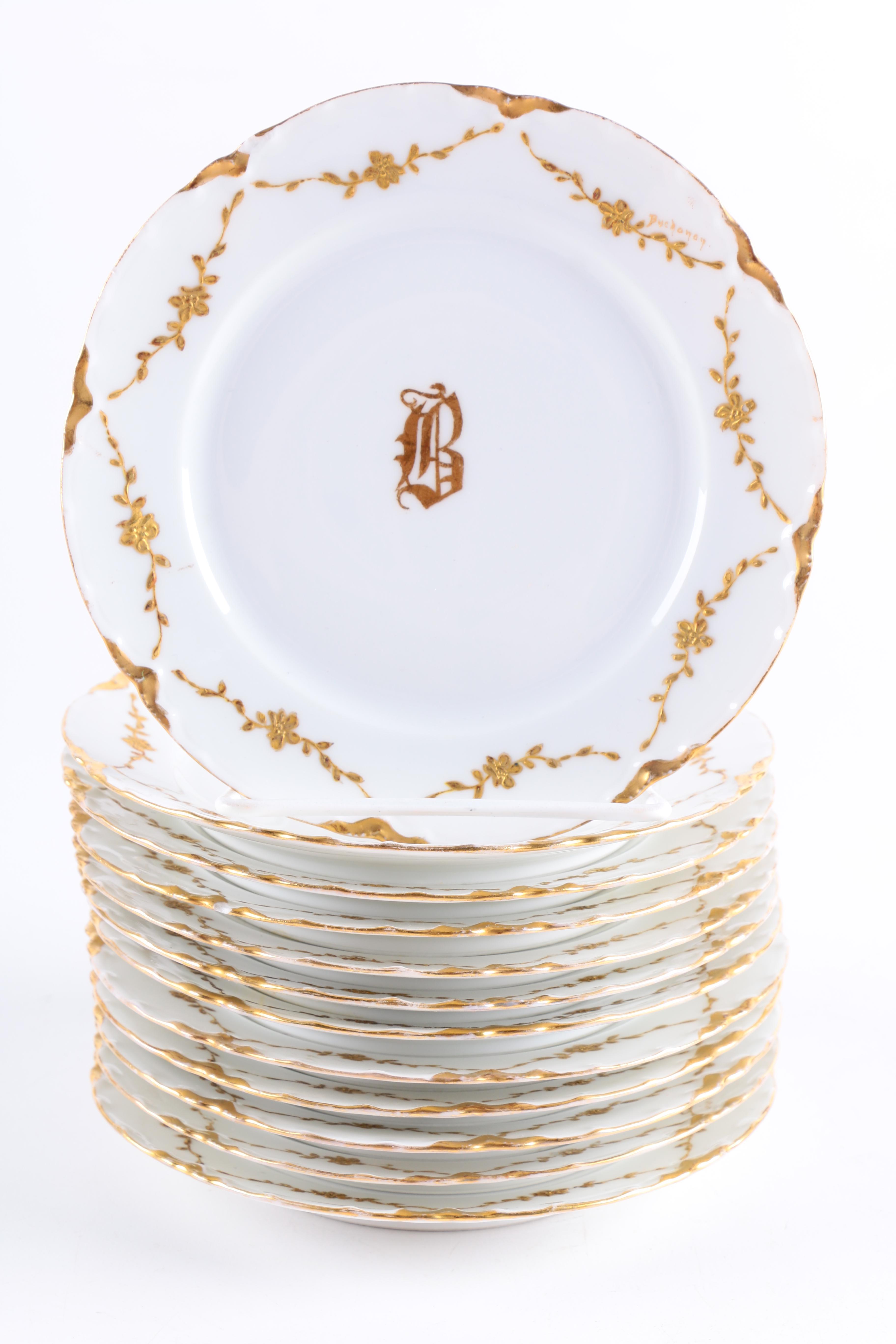 Haviland & Co. Gold Tone Porcelain Dinnerware