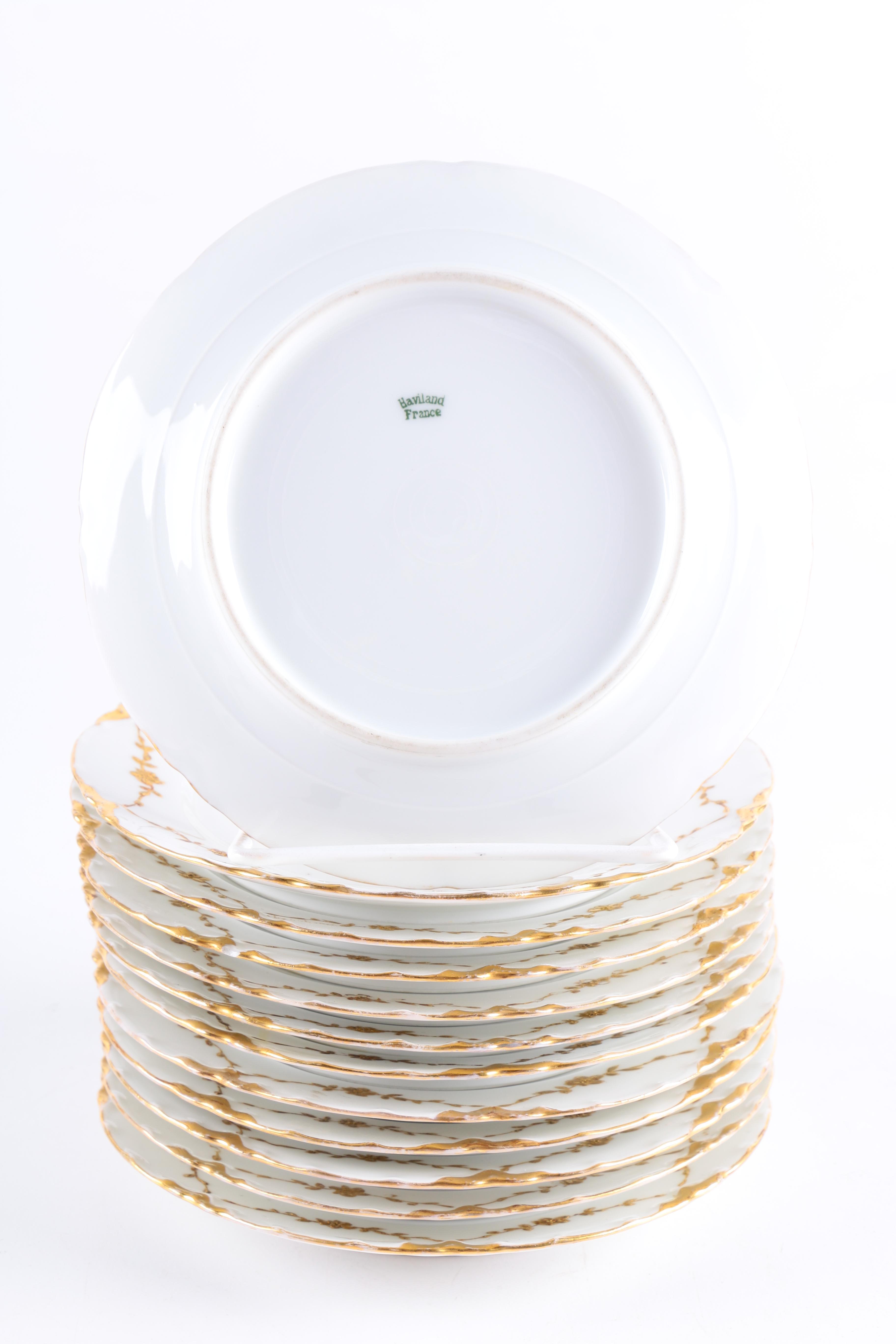 Haviland & Co. Gold Tone Porcelain Dinnerware