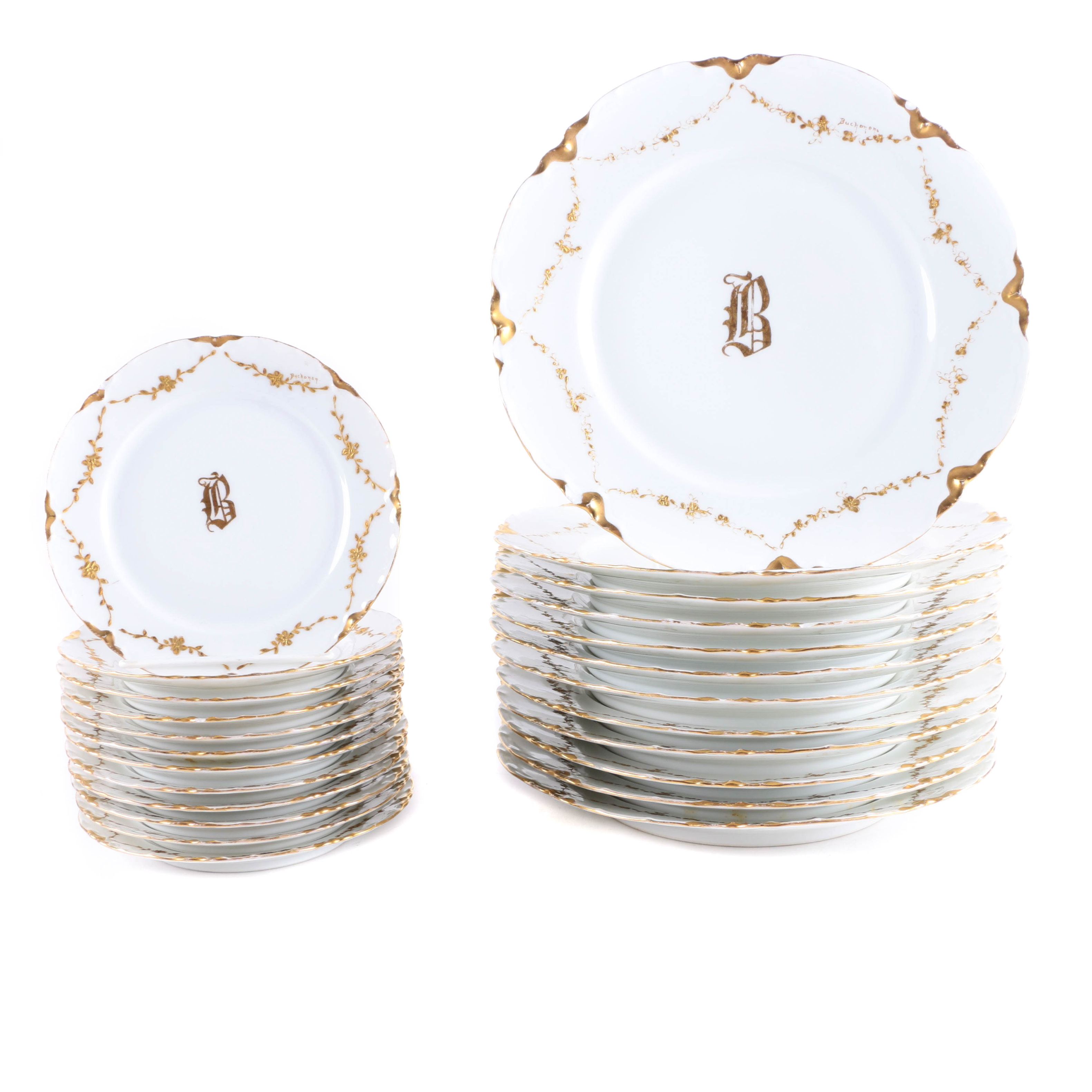 Haviland & Co. Gold Tone Porcelain Dinnerware