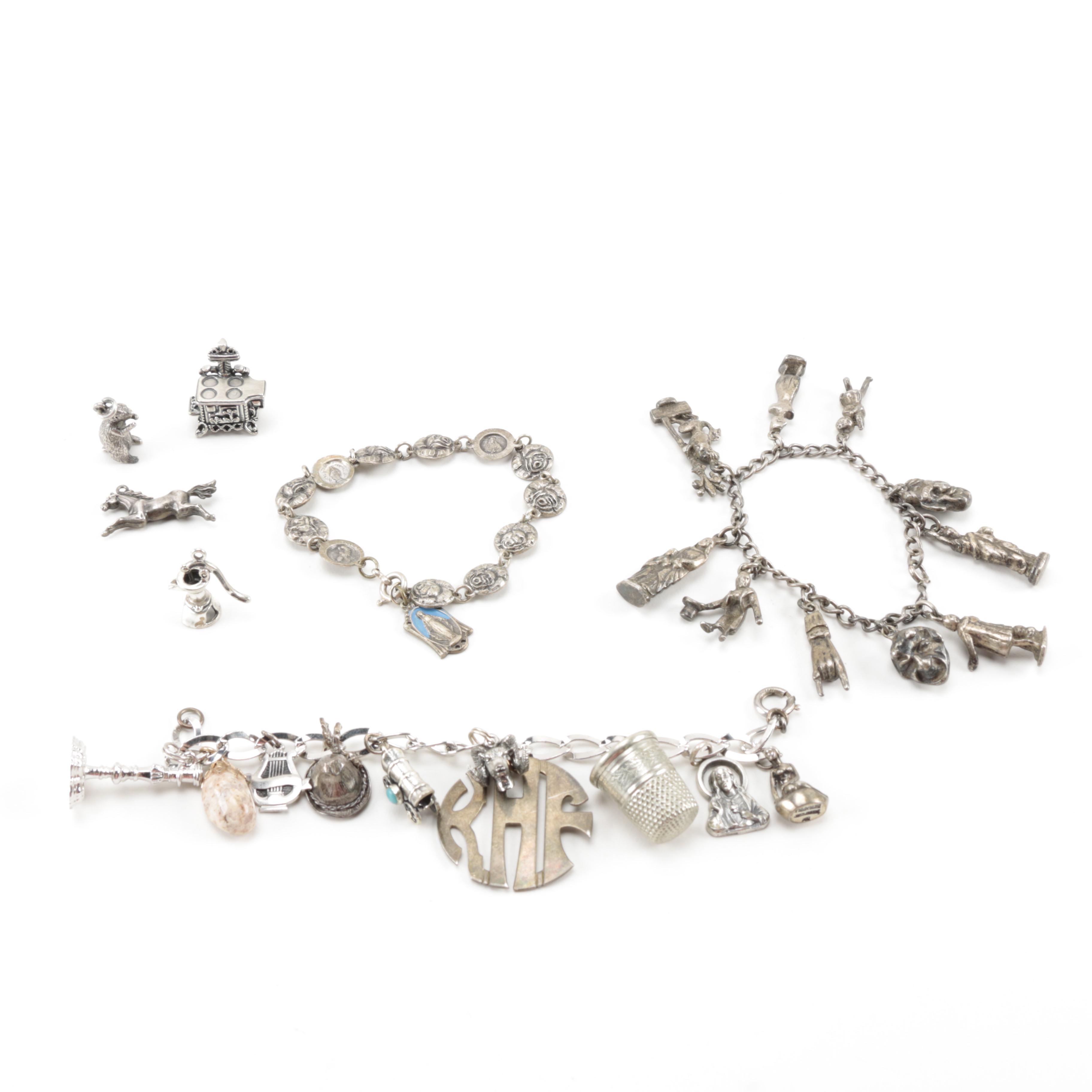 Sterling Charm Bracelets and Loose Charms