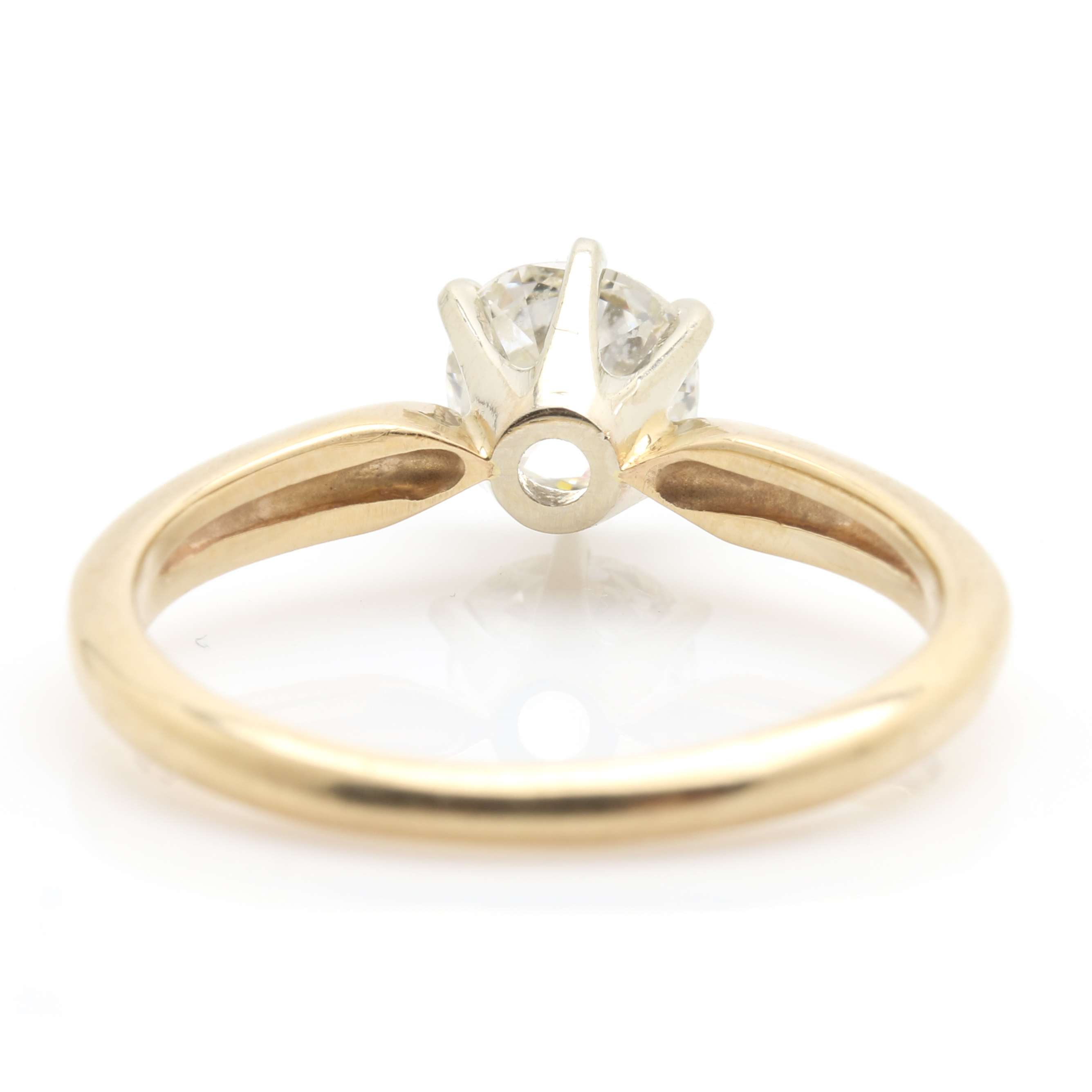 14K Yellow Gold Solitaire Diamond Ring