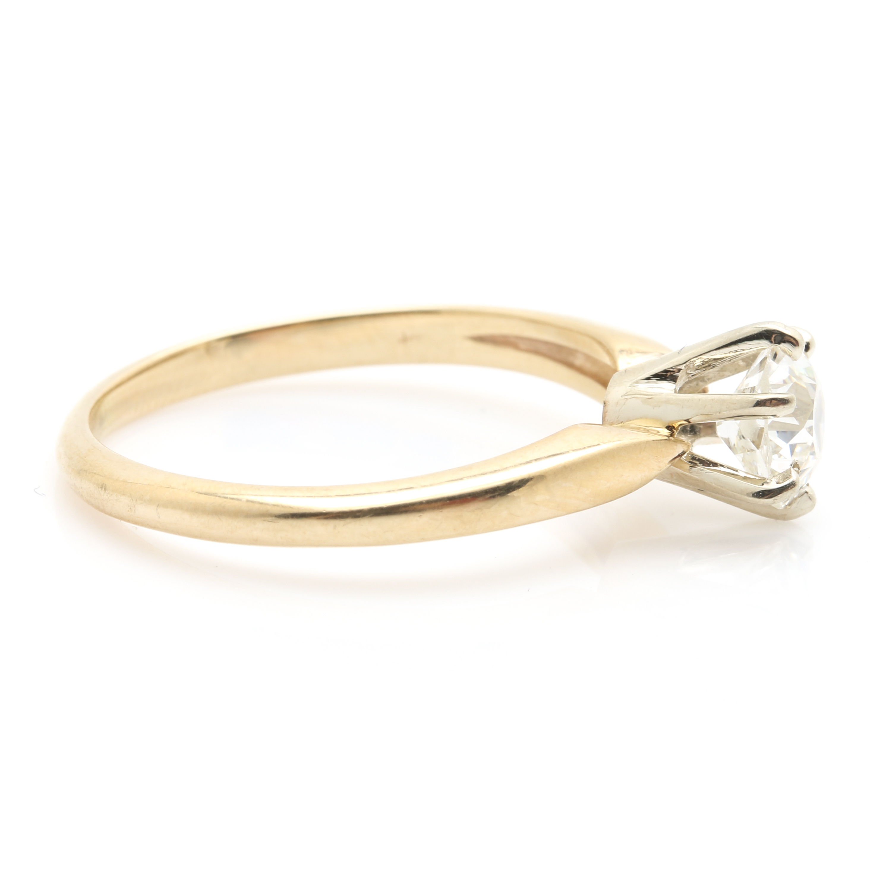 14K Yellow Gold Solitaire Diamond Ring