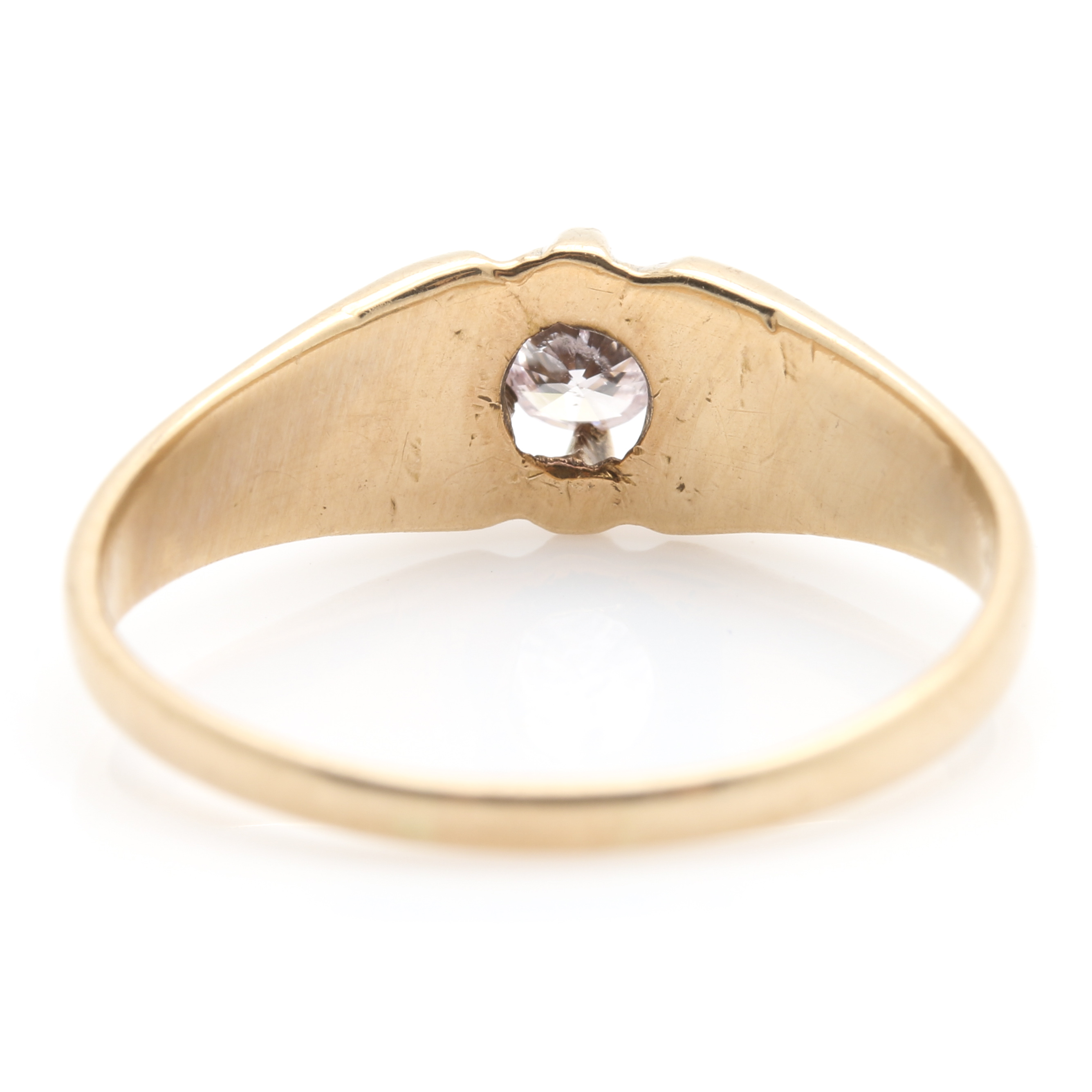 14K Yellow Gold Light Pink Diamond Ring