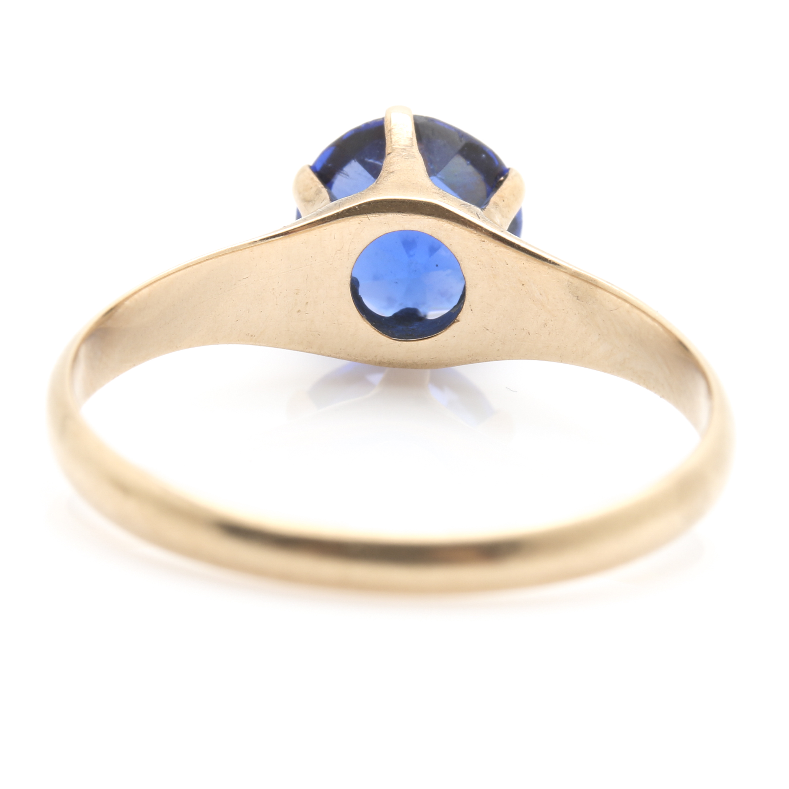 Pair of 10K Two Tone Gold Rings Featuring a Garnet Glass Doublet
