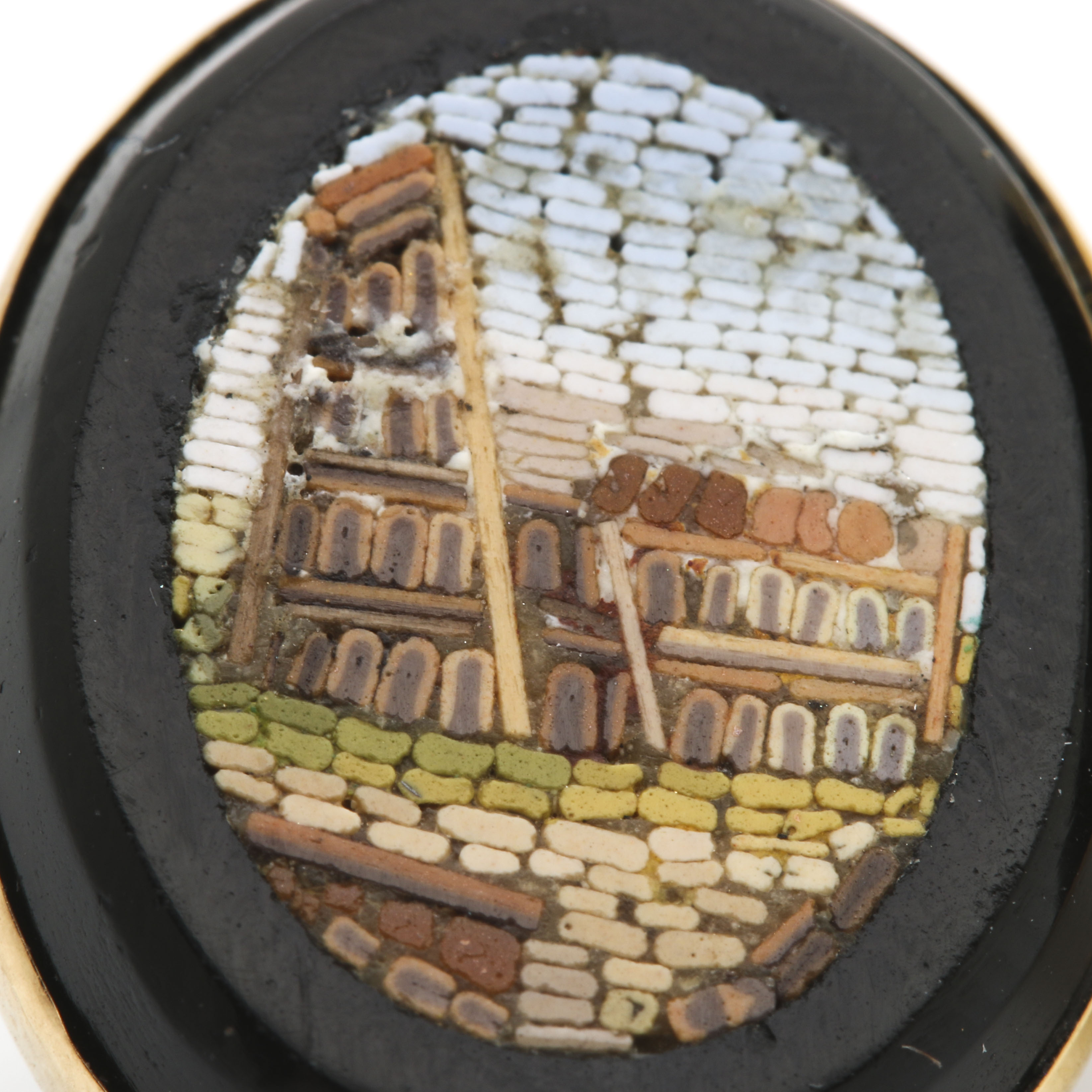 10K and 14K Yellow Gold Micro Mosaic Grand Tour Earrings