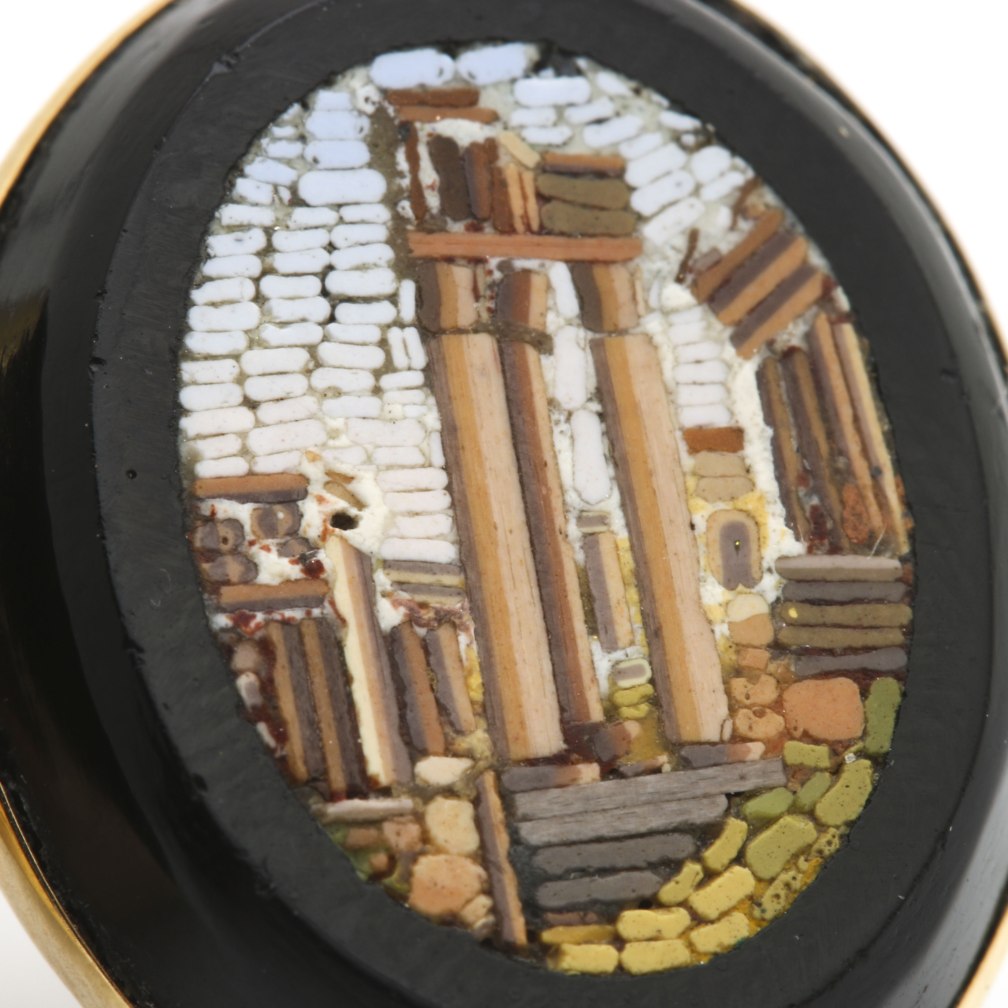 10K and 14K Yellow Gold Micro Mosaic Grand Tour Earrings