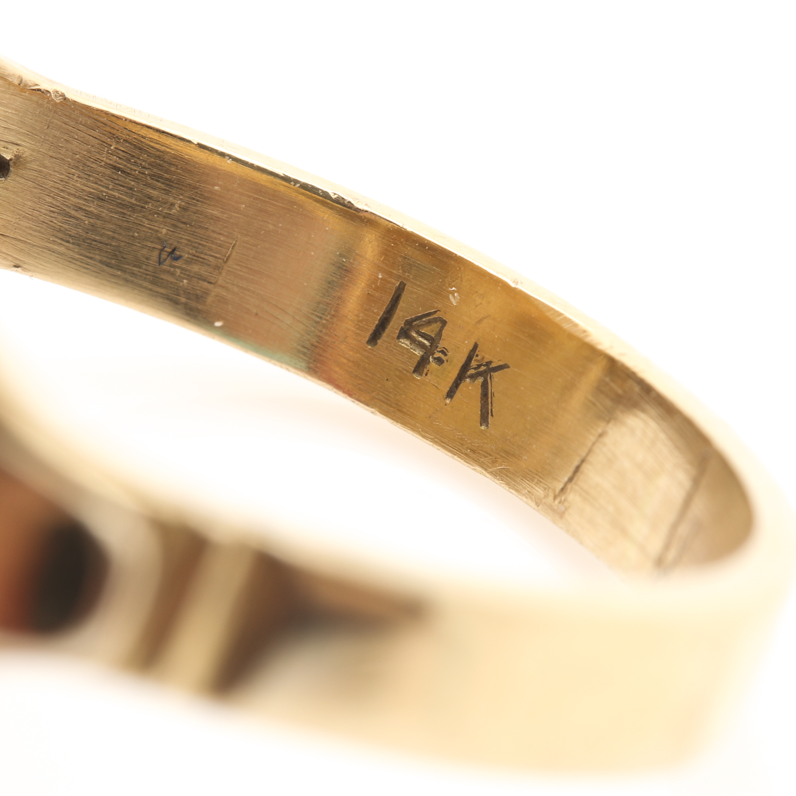 14K Yellow Gold Lava Cameo Ring