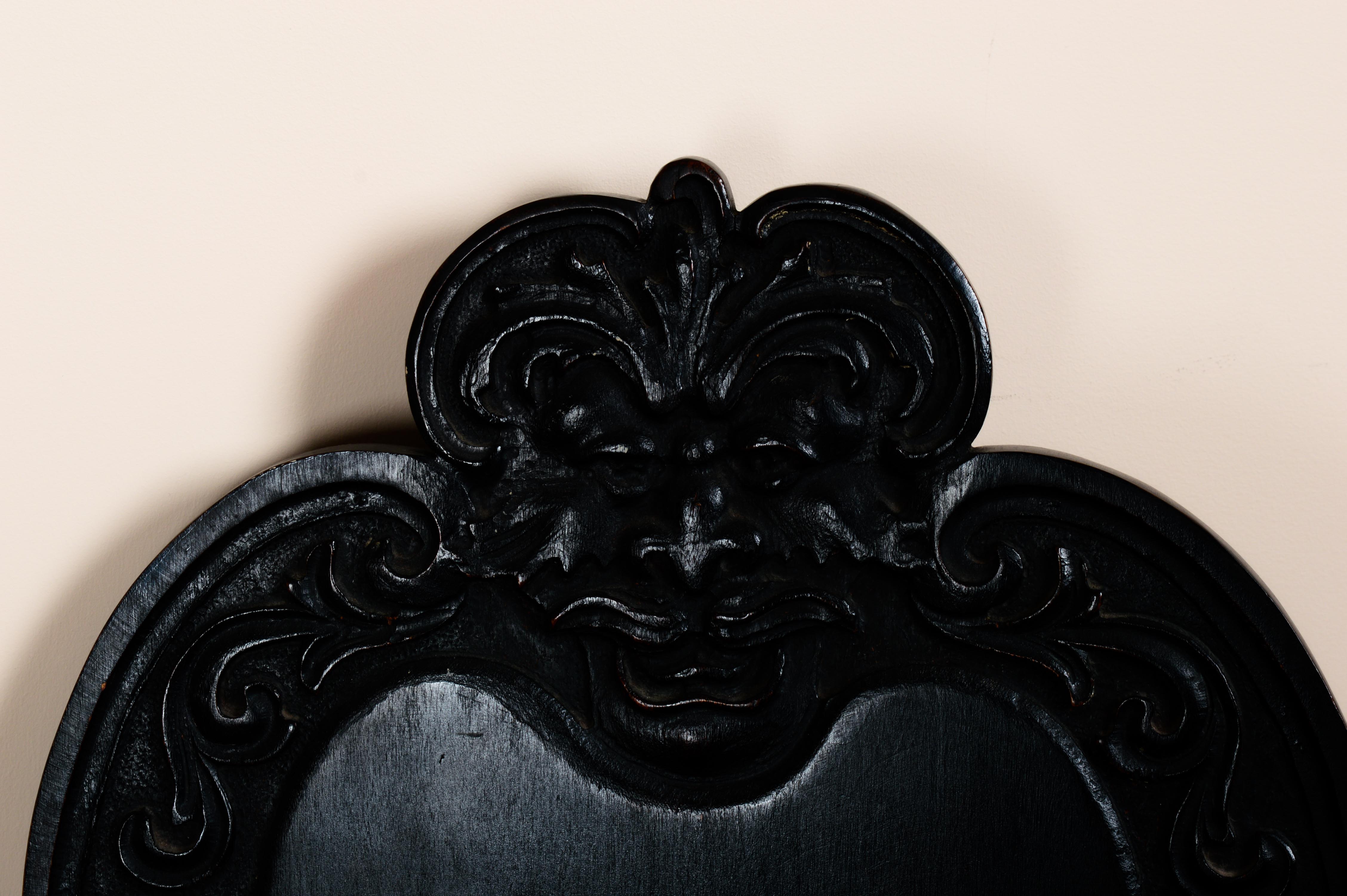 Carved "North Wind" Wooden Hall Chair