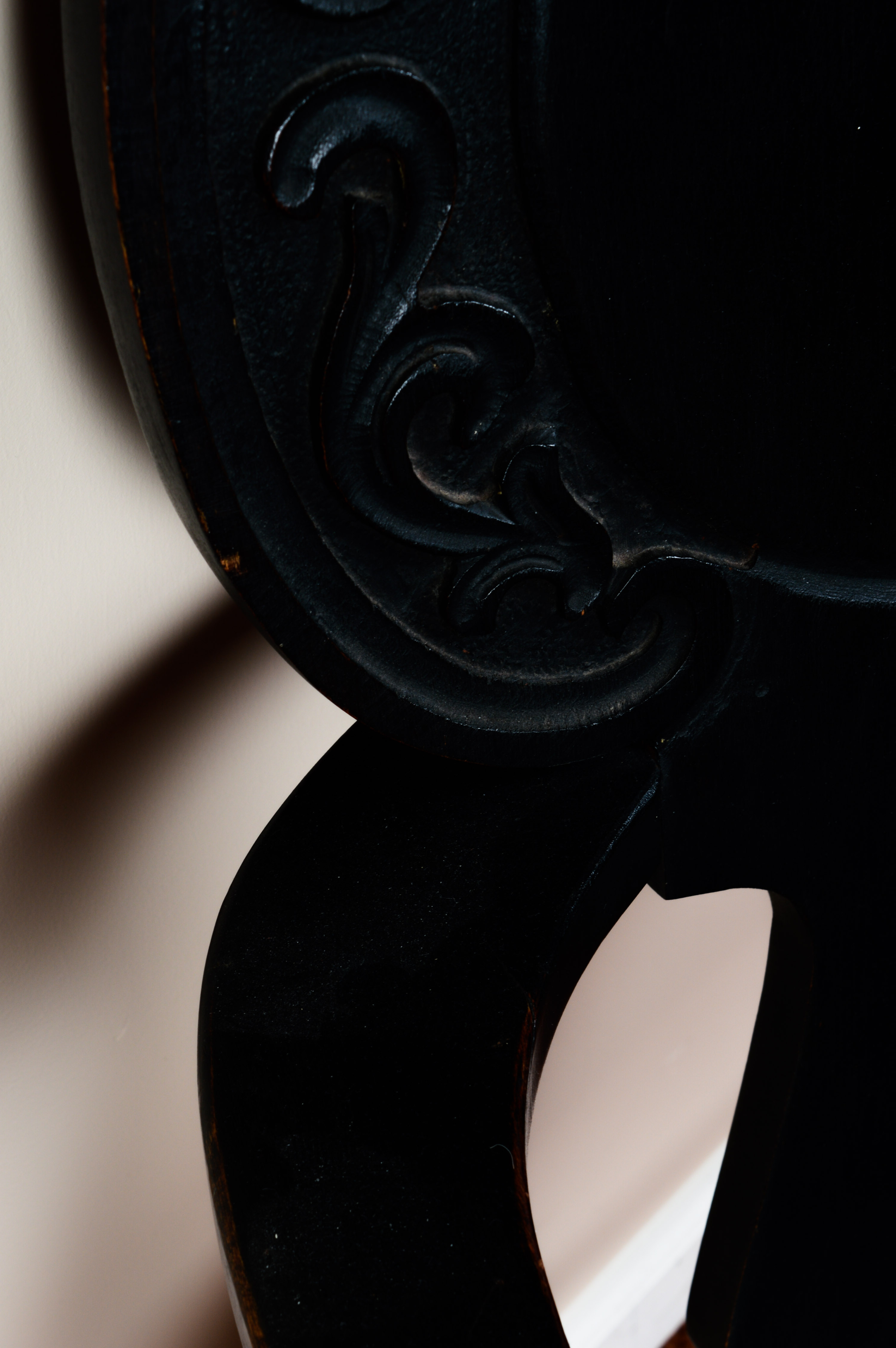 Carved "North Wind" Wooden Hall Chair