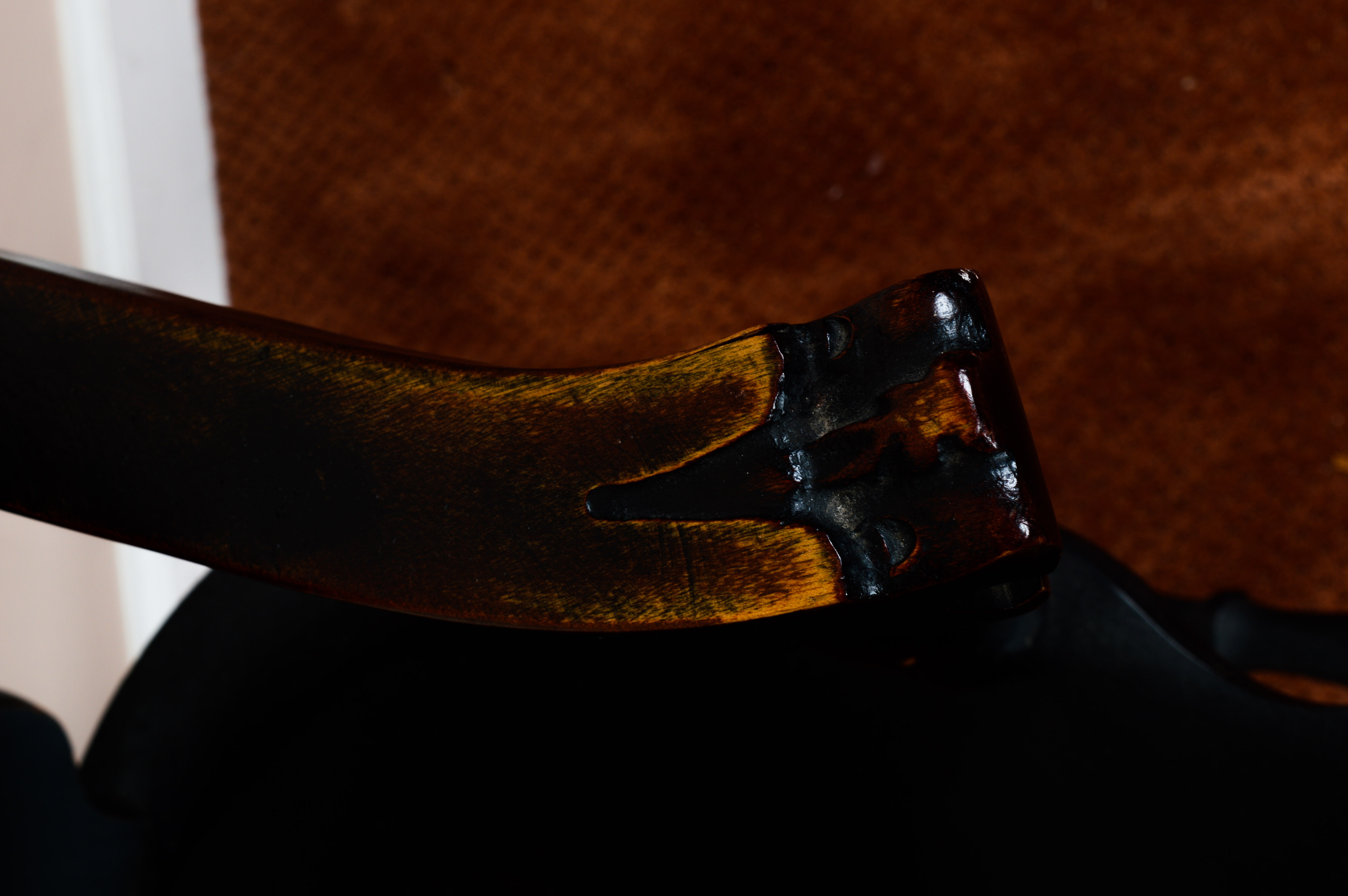 Carved "North Wind" Wooden Hall Chair