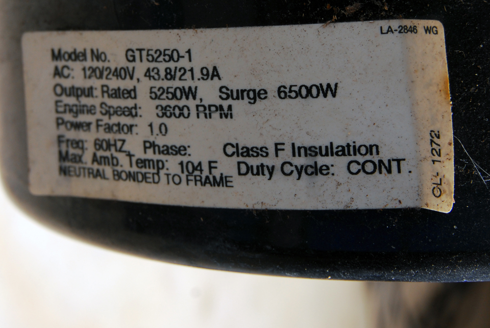 PowerBack Gas Powered Electric Generator