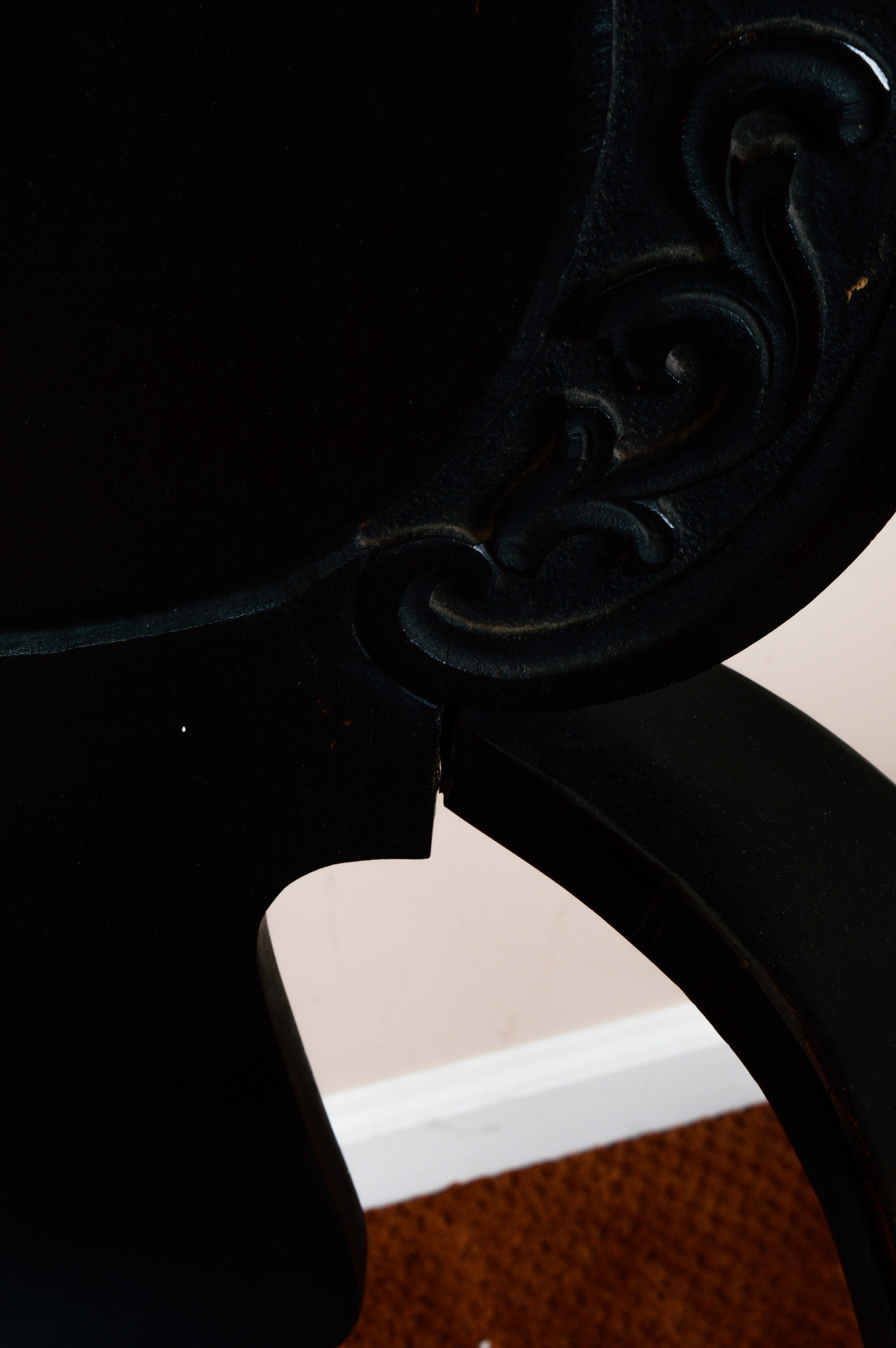 Carved "North Wind" Wooden Hall Chair