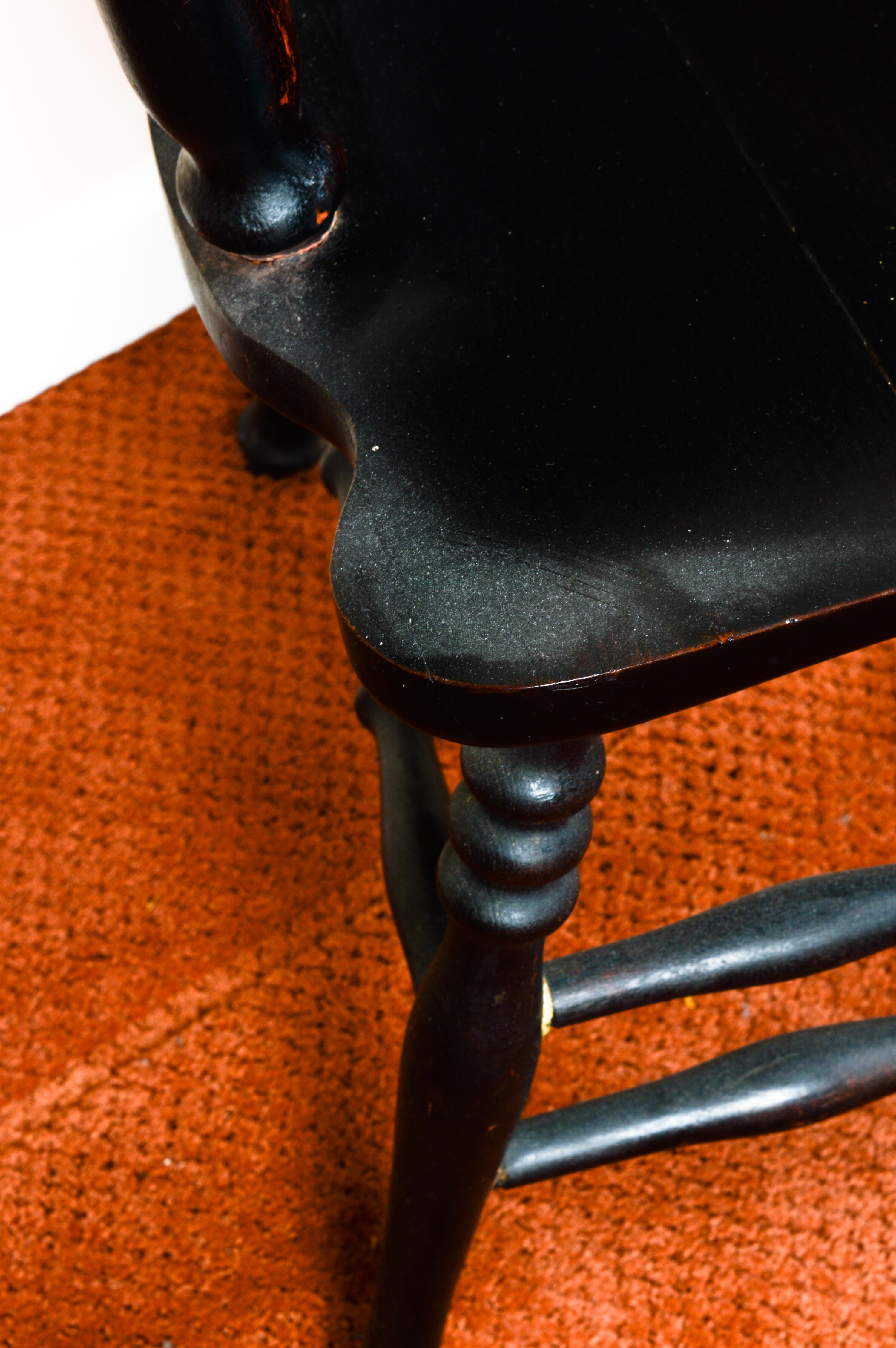 Carved "North Wind" Wooden Hall Chair