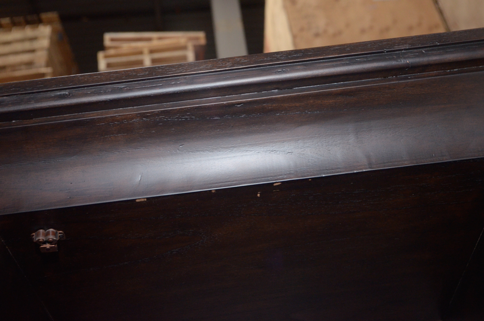 Two-Door Storage Cabinet With Wire Mesh and Fabric Panels