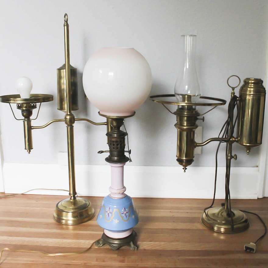 Vintage Brass and Ceramic Lamps