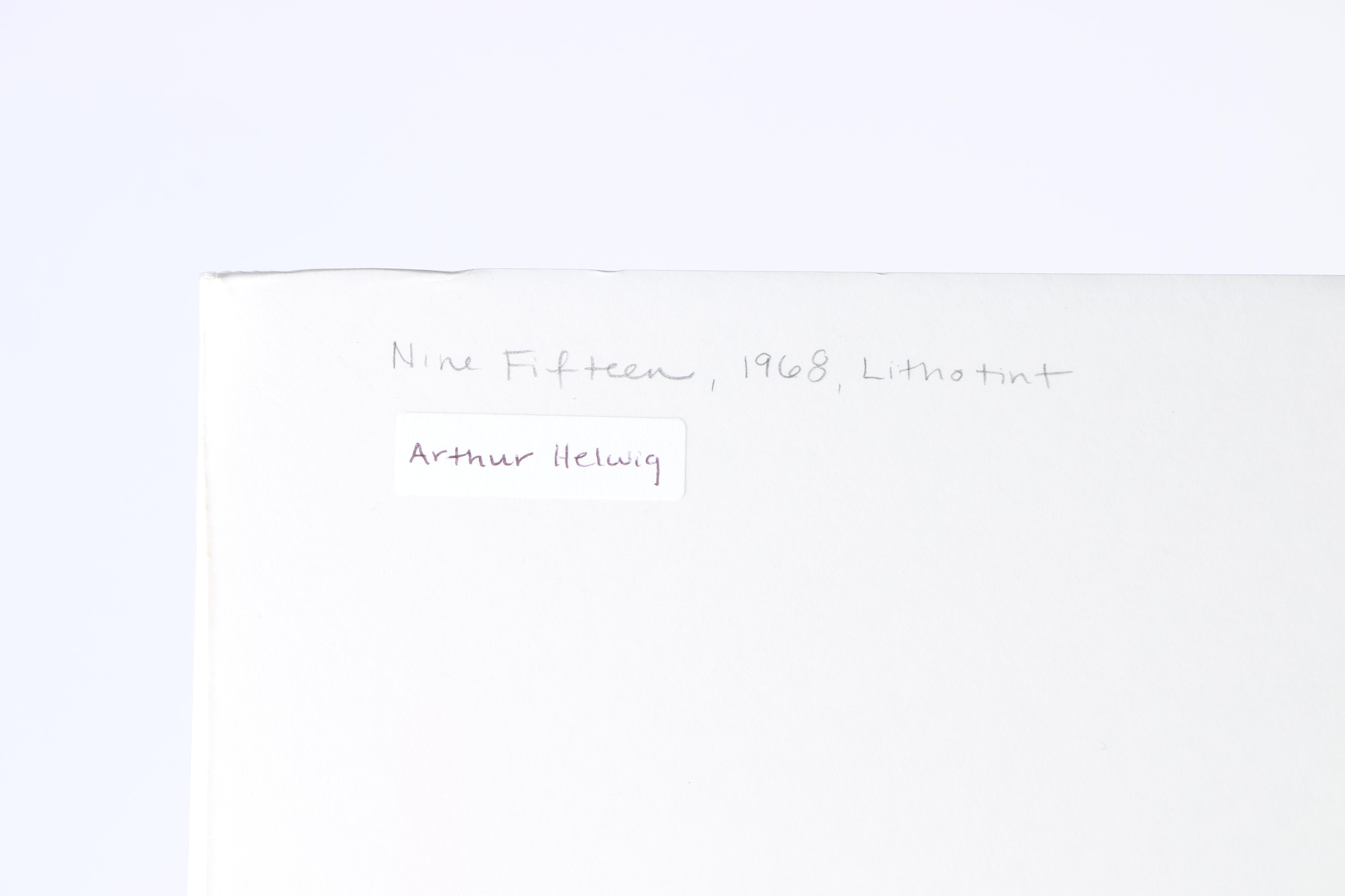 Arthur Helwig Lithotint "Nine Fifteen"