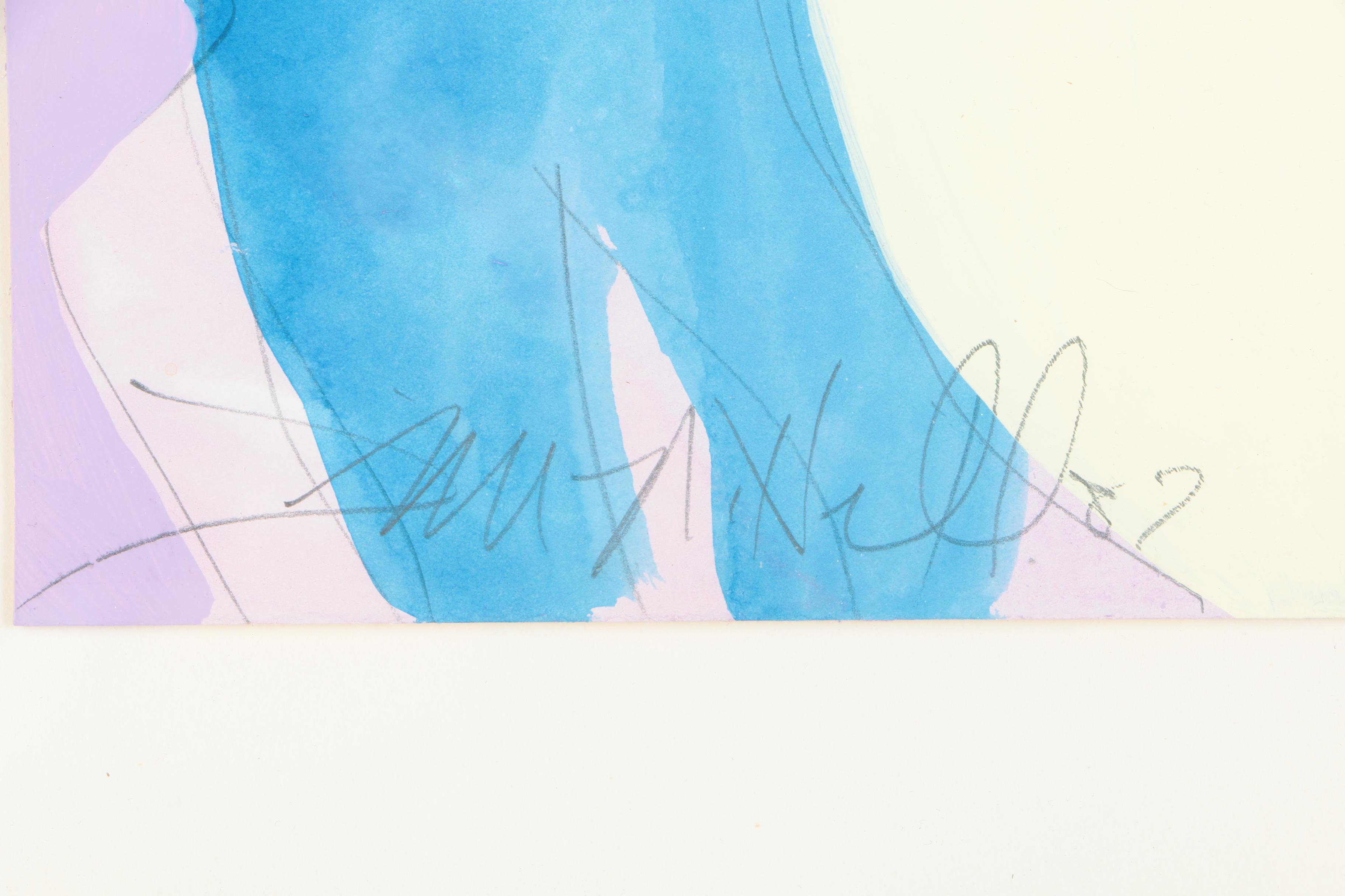 Jim N. Hill Mixed Media on Paper of Couple