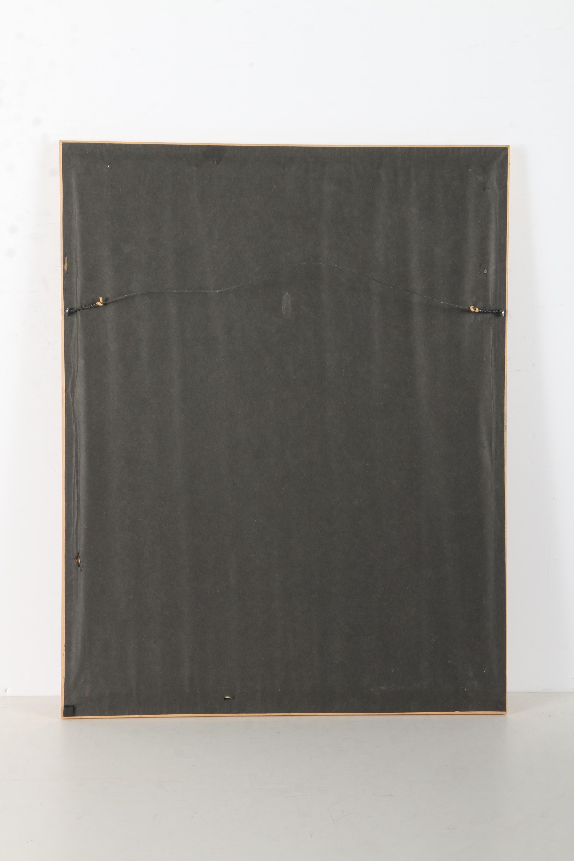 Jim N. Hill Acrylic Painting on Paper of Couple Reading Newspaper