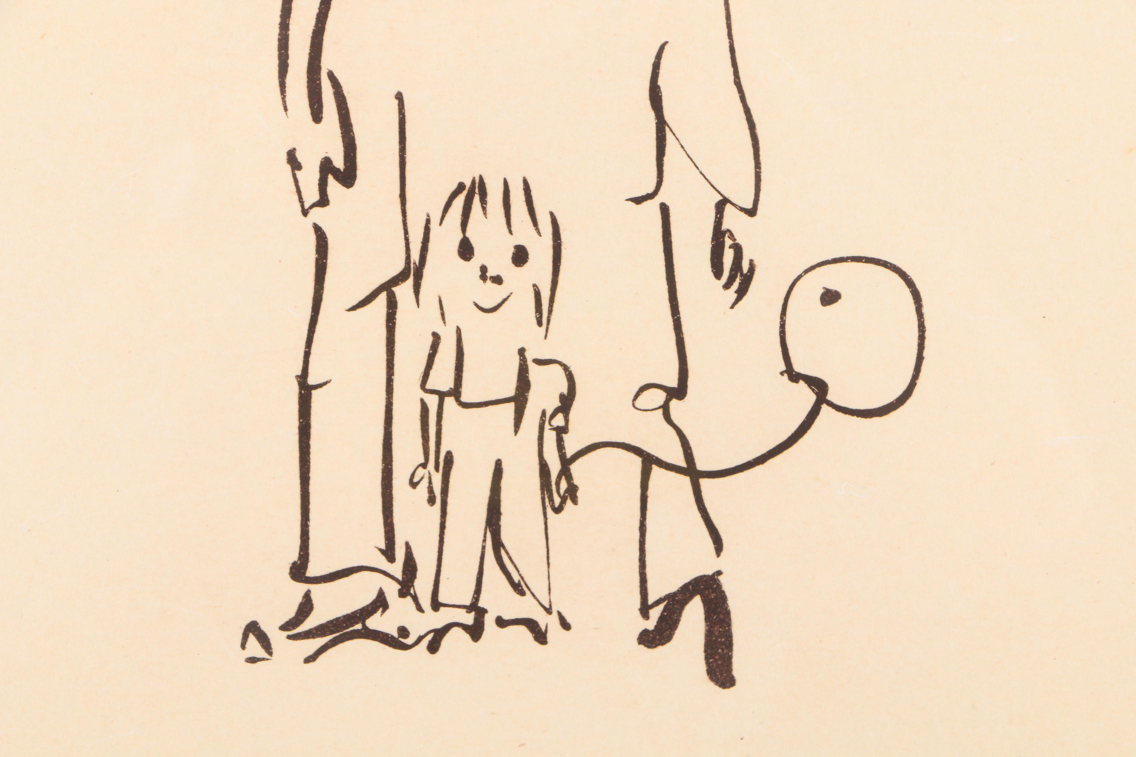 John Lennon and Yoko Ono Stone Lithograph with Chine Colle  "Tokyo, Summer '77"