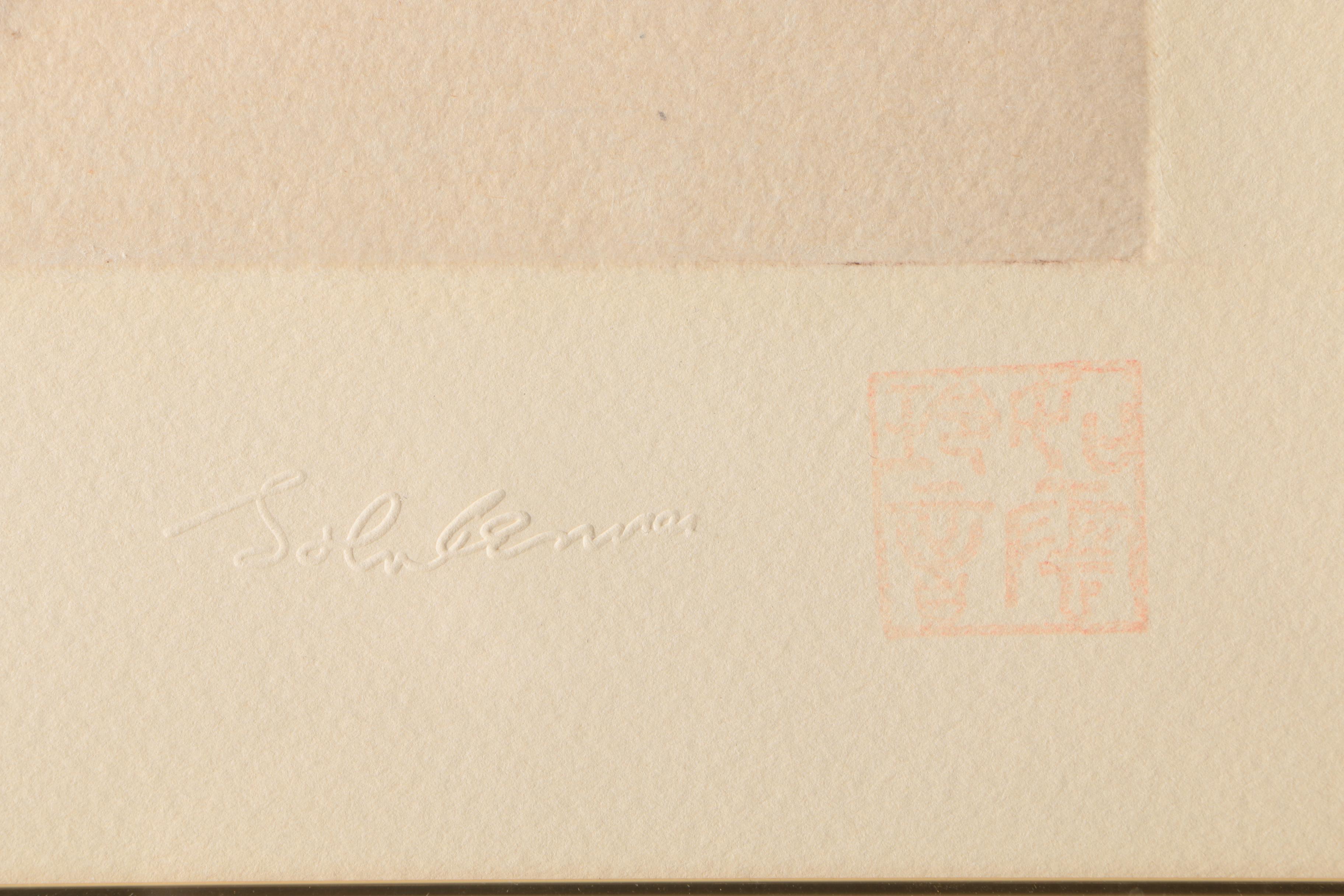 John Lennon and Yoko Ono Stone Lithograph with Chine Colle  "Tokyo, Summer '77"