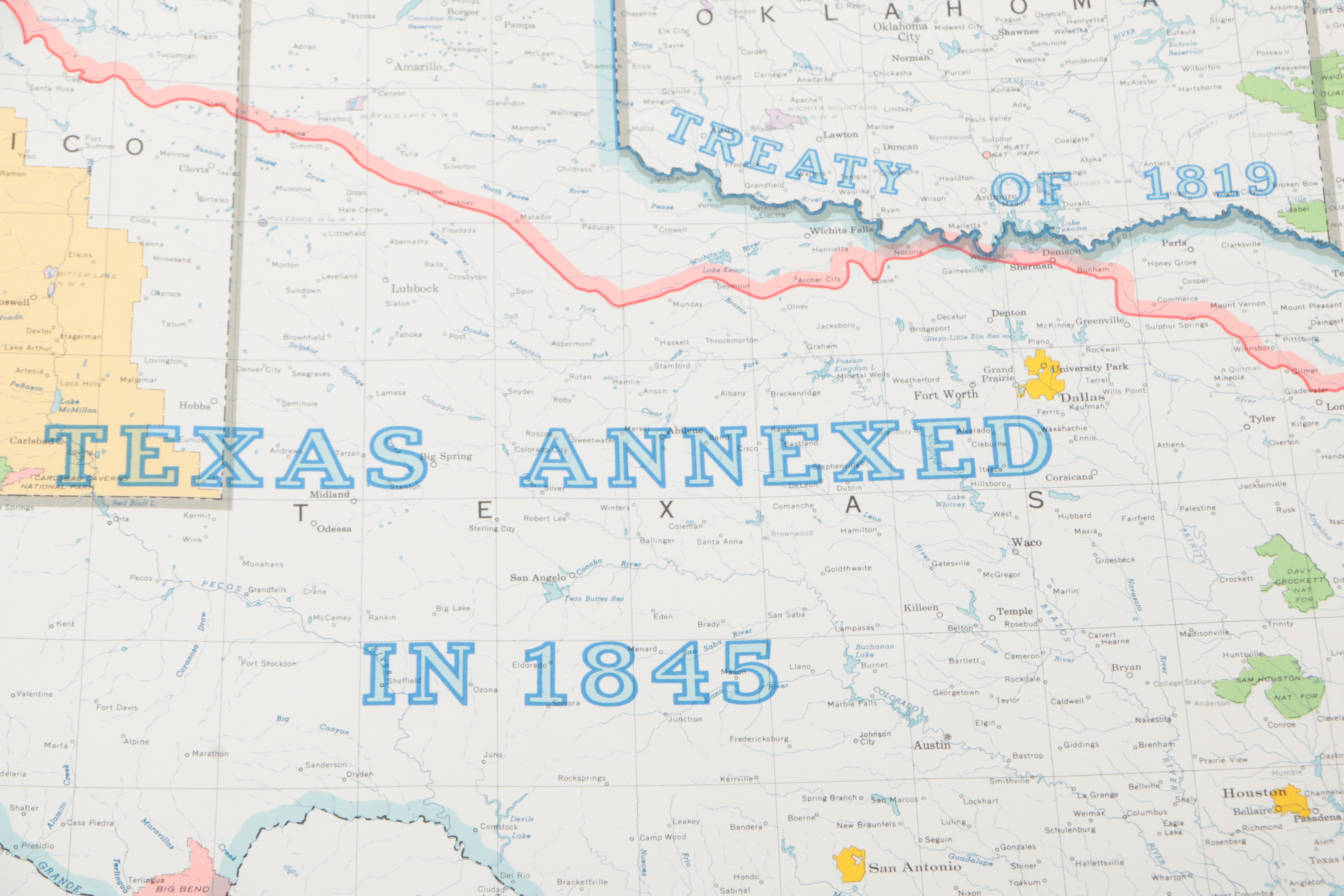 1964 Map of the United States With National Parks, Historical Boundaries and More