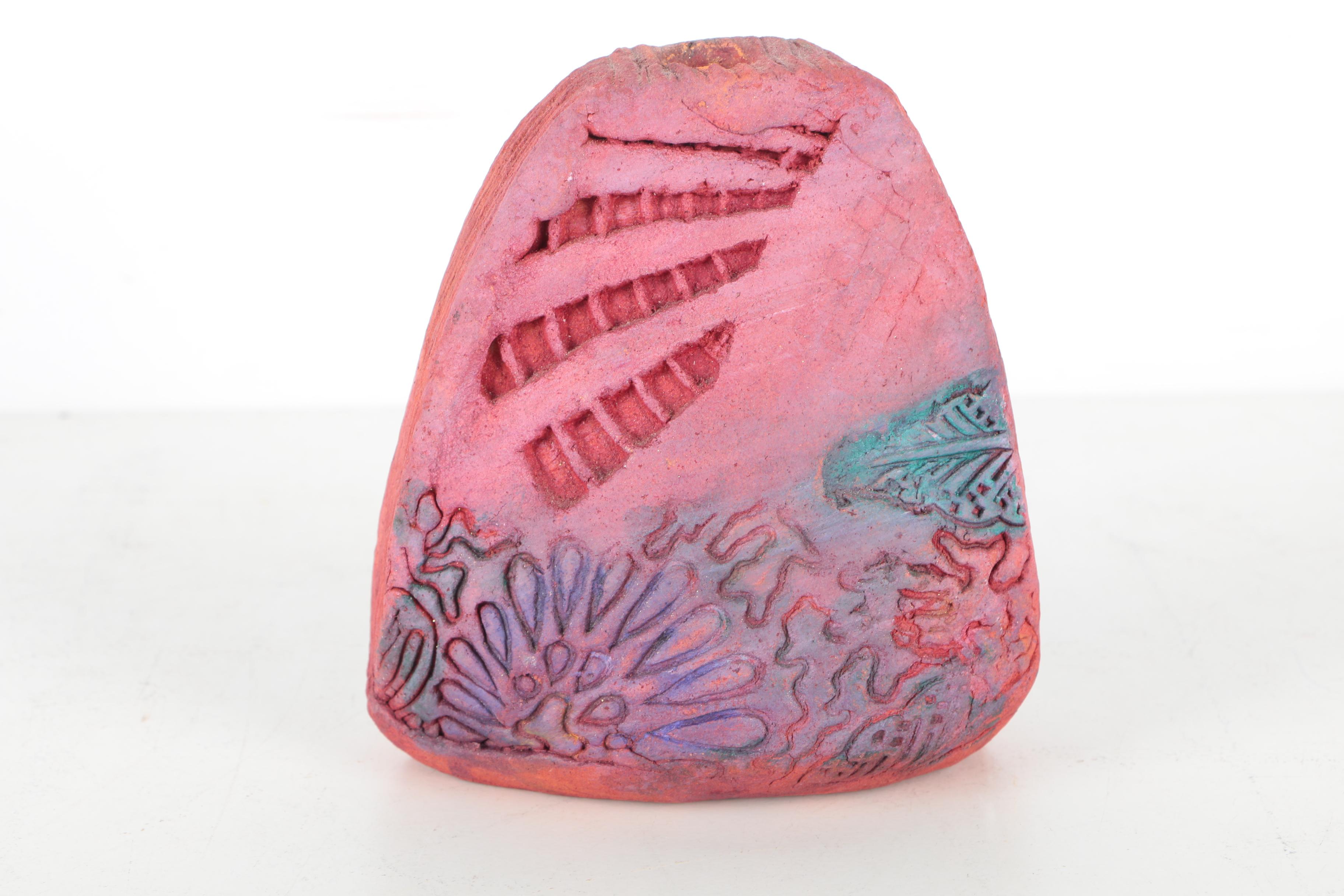 Signed Handbuilt Stoneware Bottle with Stopper