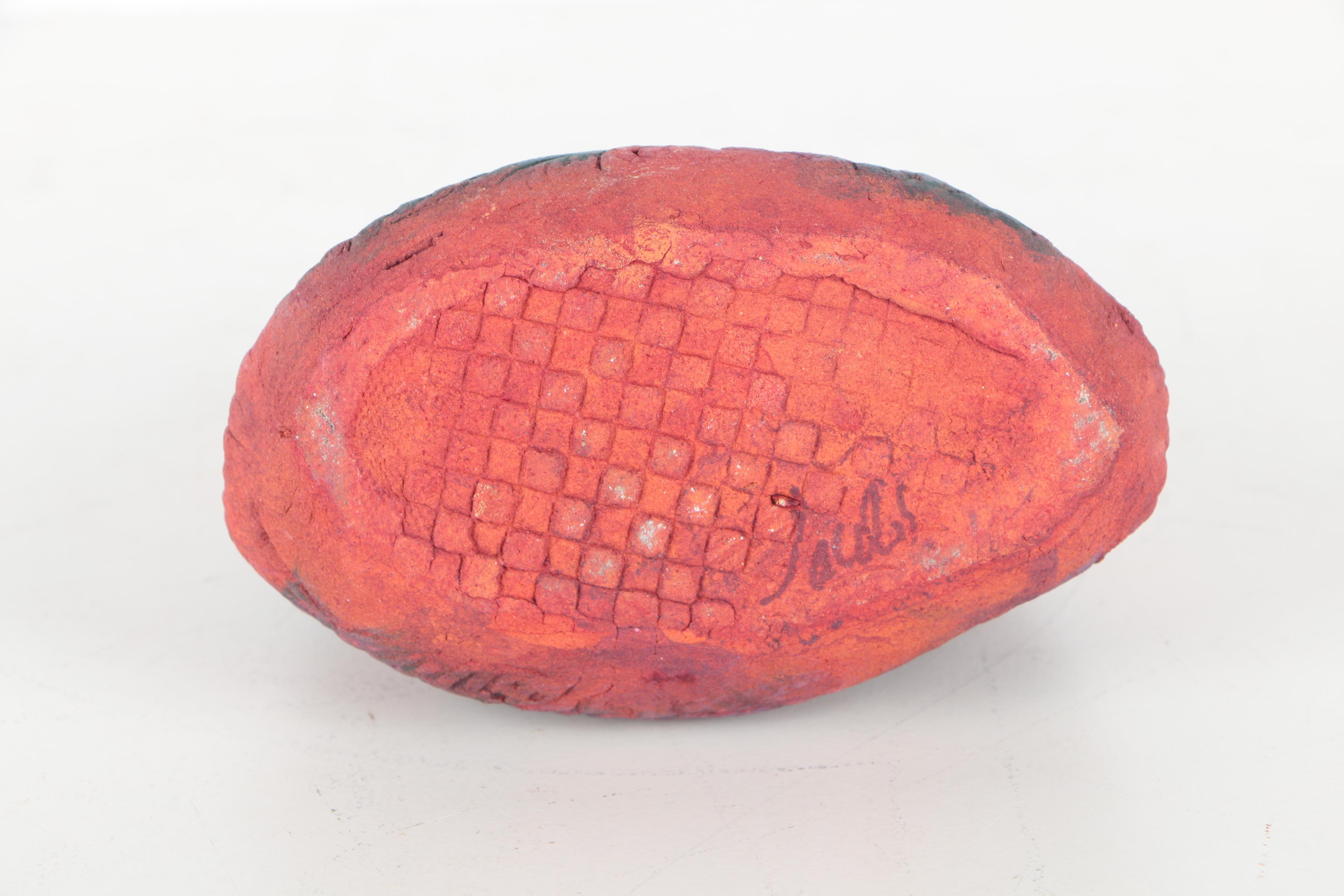 Signed Handbuilt Stoneware Bottle with Stopper