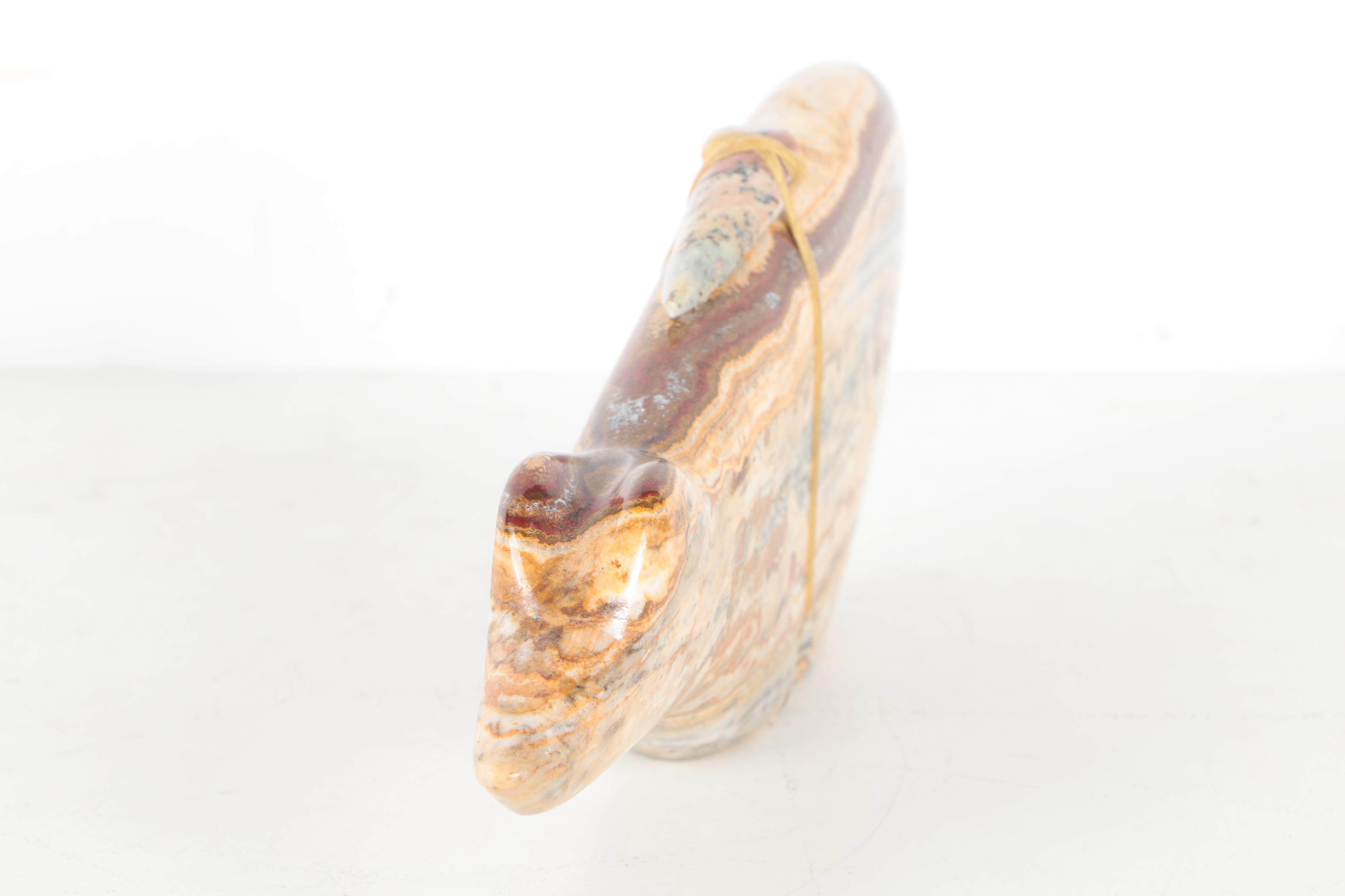 Zuni Native American-Inspired Carved Agate Bear Fetish