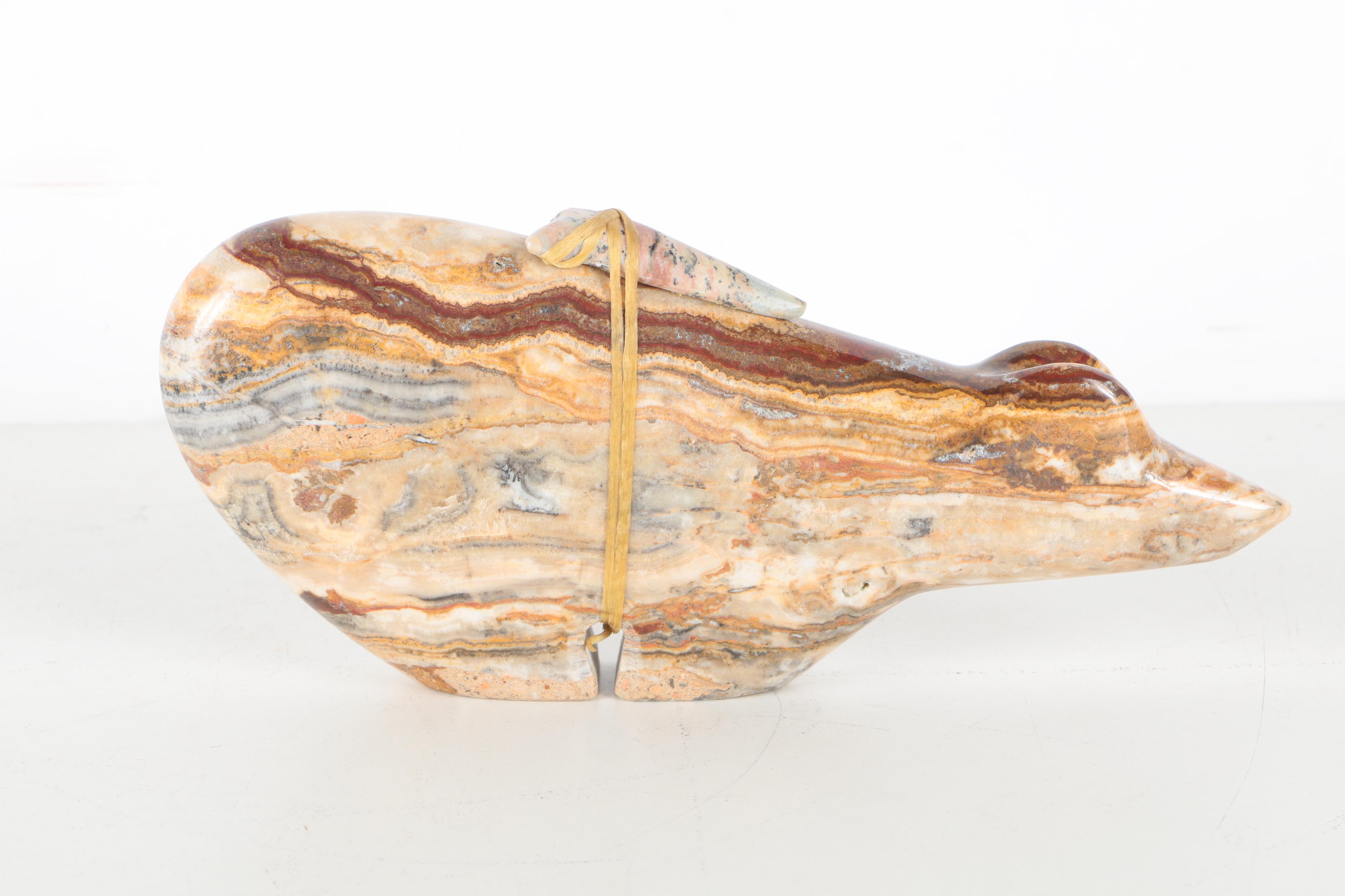 Zuni Native American-Inspired Carved Agate Bear Fetish