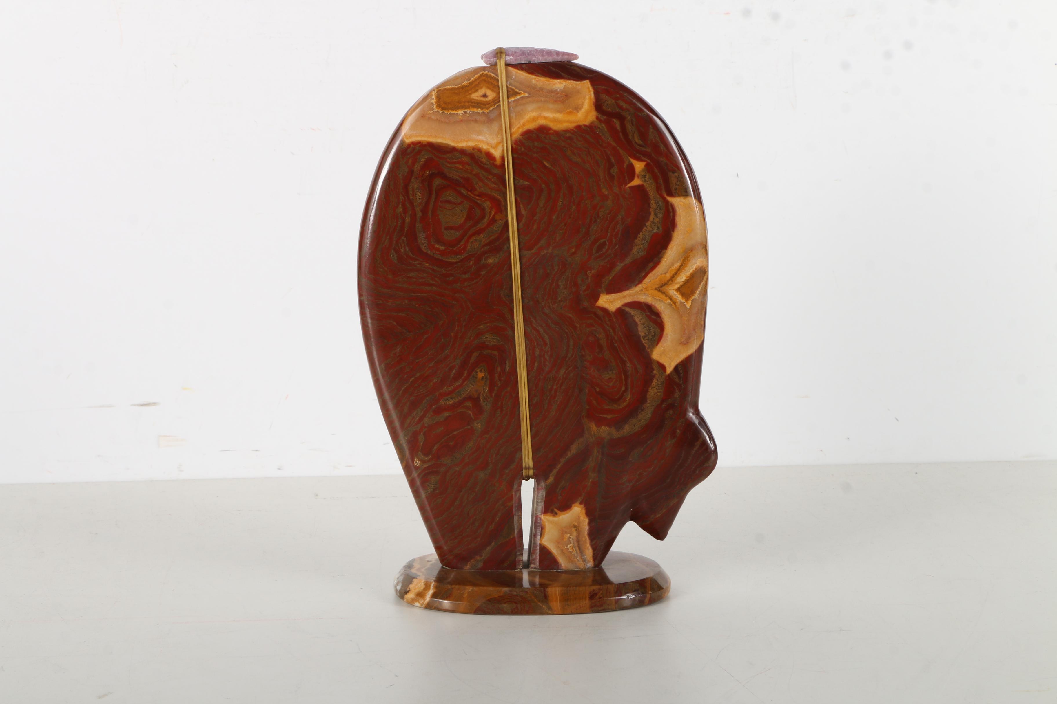 Zuni Native American-Inspired Carved Agate Bear Fetish