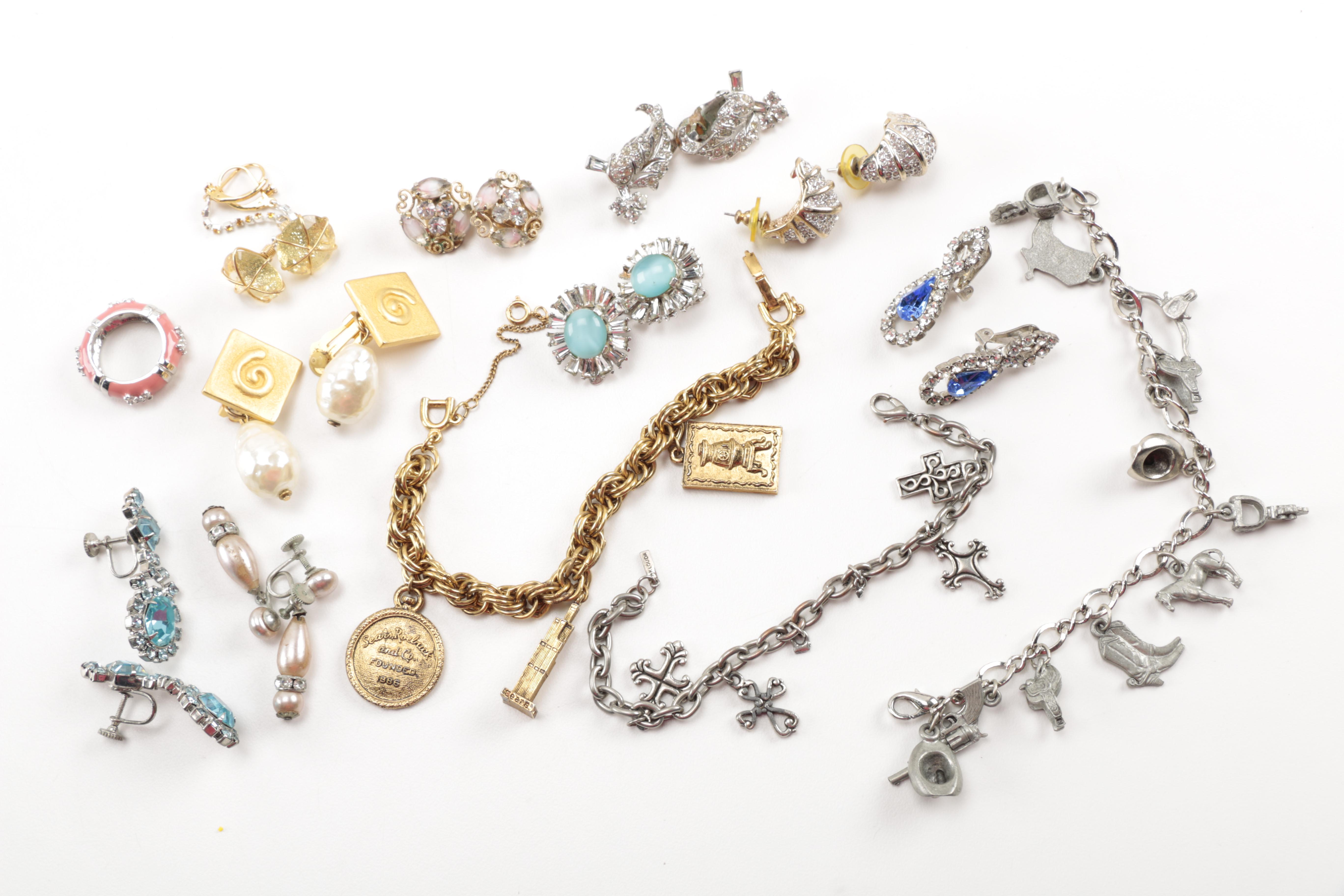 Assorted Costume Jewelry and Compacts