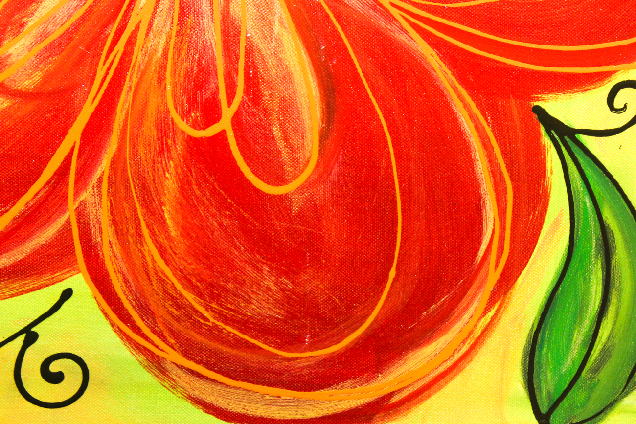 Original Alexa McNeill Acrylic Painting "Red Poppy"